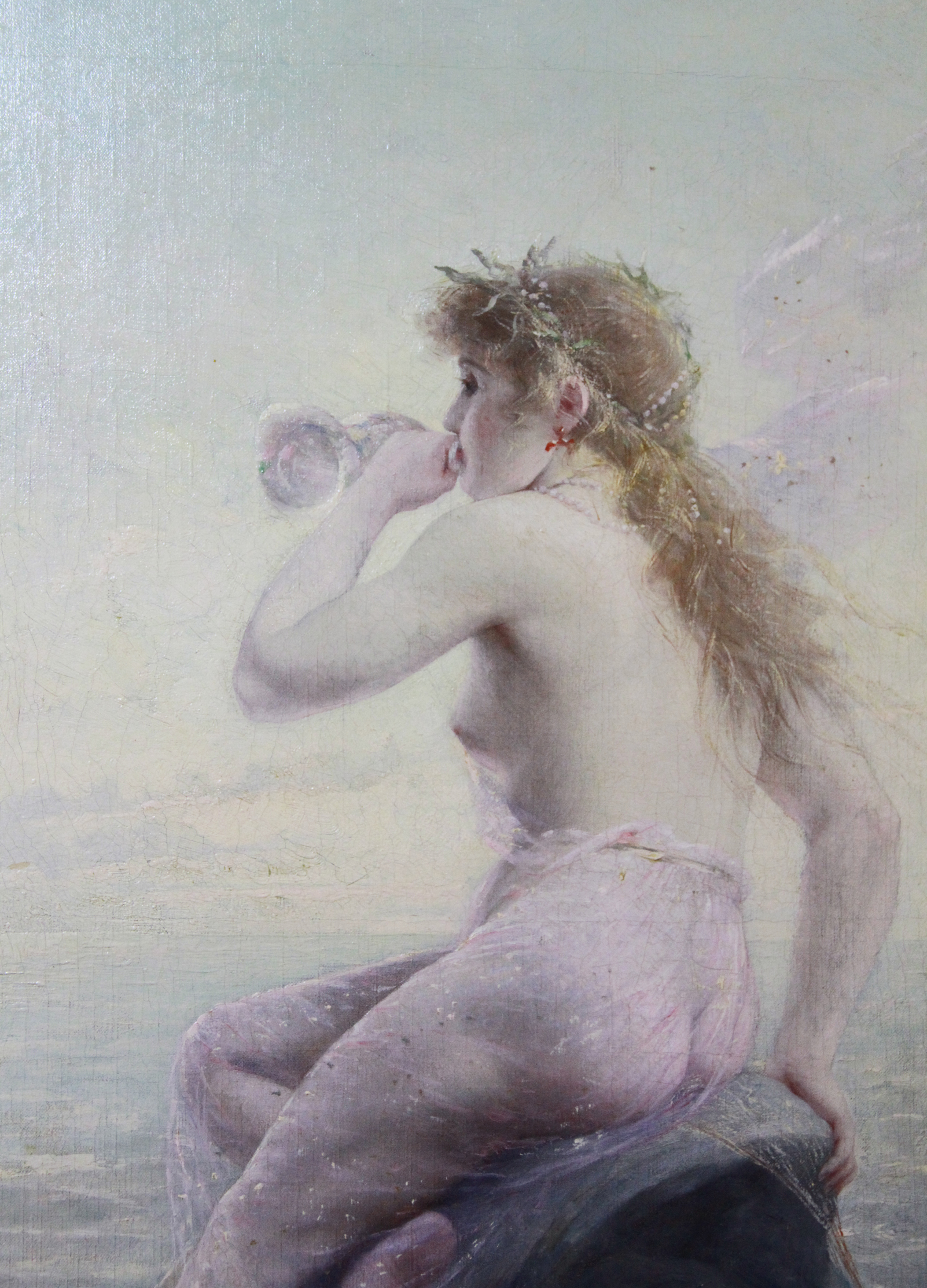 S. J Landuyt (Belgium), 1897, "The Sea Nymph", signed, Oil on canvas, (H: 100 cm, W: 76 cm) - Image 2 of 5