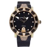 ULYSEE NARDIN REF: 8106.101 AN 18 CARAT ROSE GOLD DIAMOND SET LADY MARINE DIVER WRISTWATCH signed