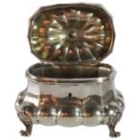 A Vienna silver tea caddy. Makers mark - "Kp Alt Wien" Circa 1855. (H: 11cm, W: 15cm), Weight 505
