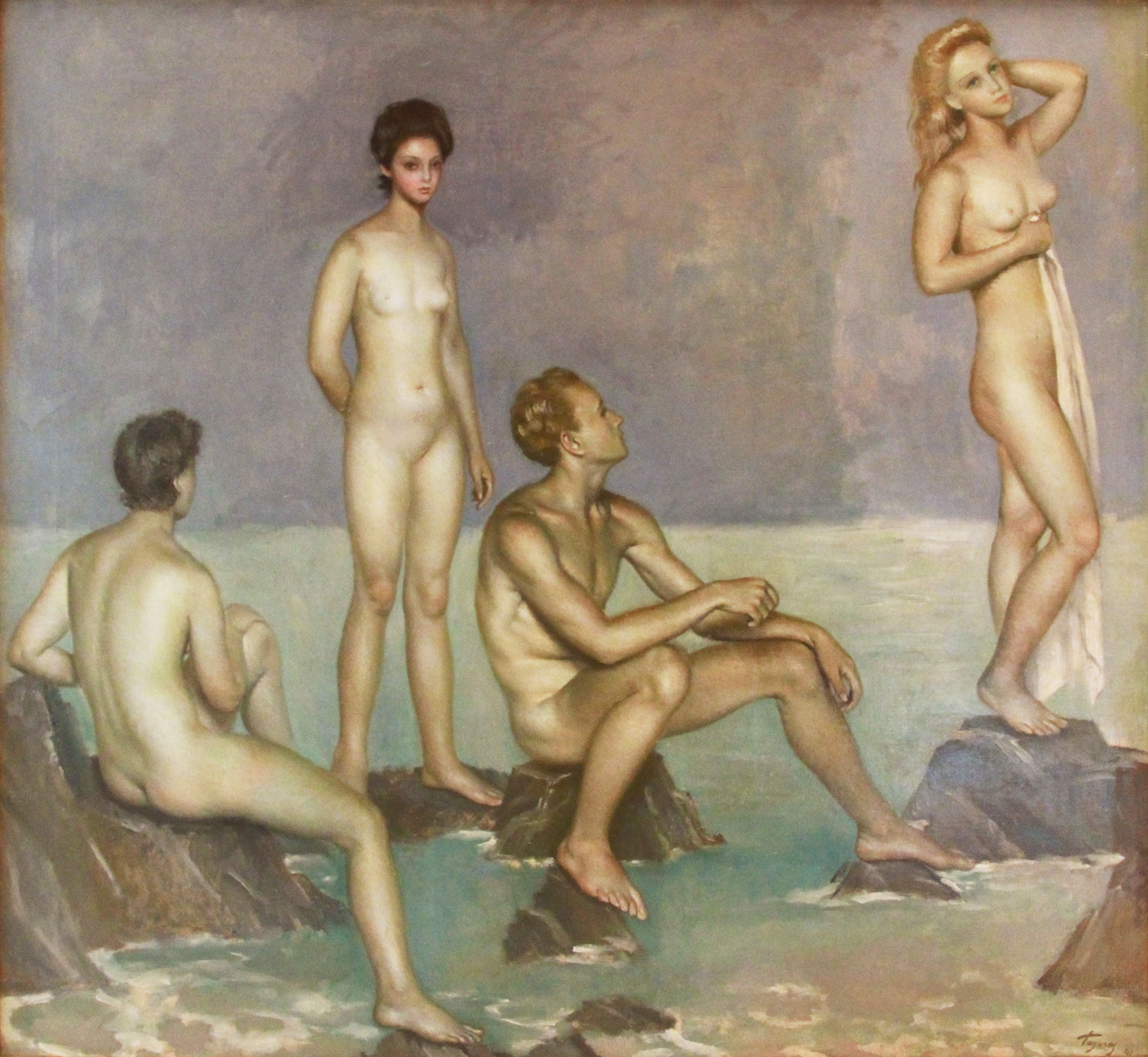 Jose De Togores (1893 -1970) (Spanish), Bathers, Oil on Canvas, (canvas: H: 106cm, W: 111cm),