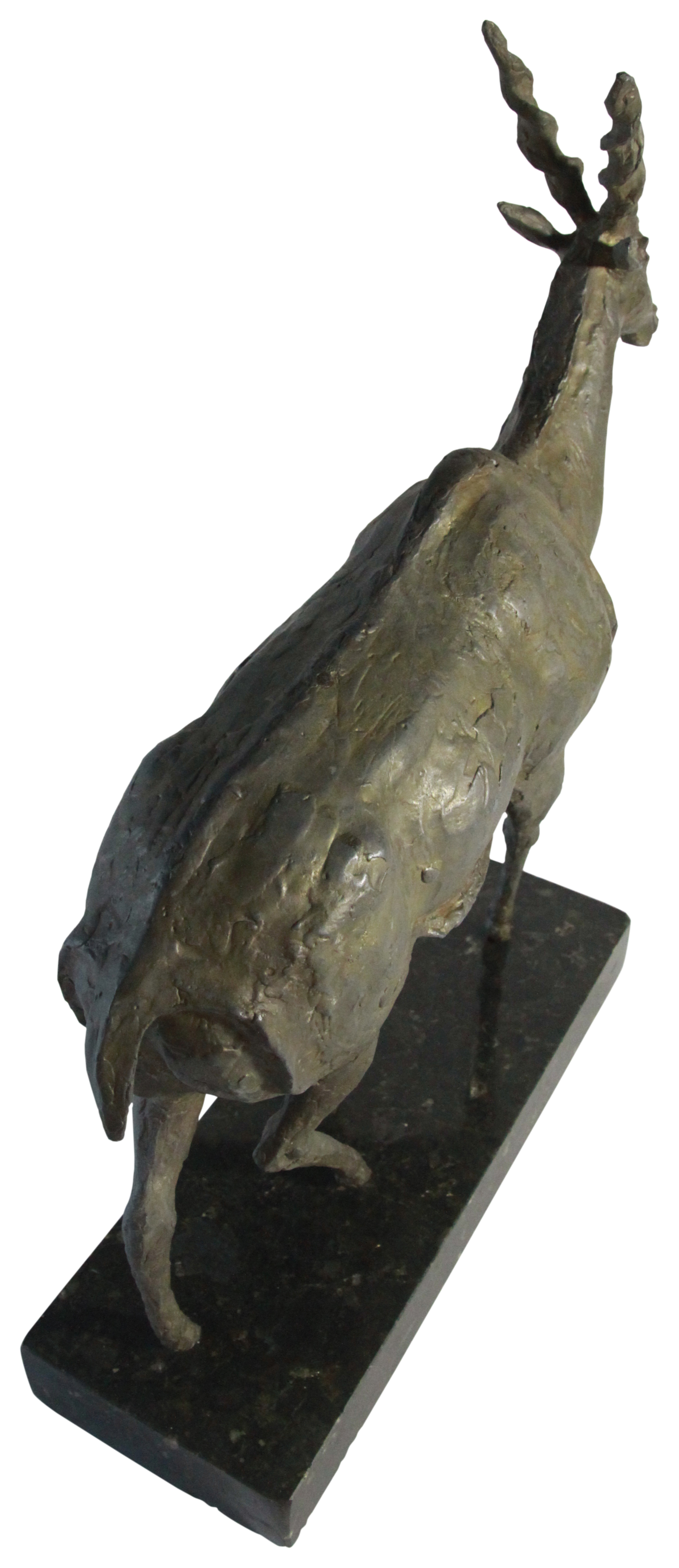 An Art Deco bronze sculpture of an Antelope upon a marble base, (H: 60cm, W: 15.5cm, L: 55cm), - Image 5 of 5