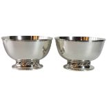 A pair of Italian designed silver bowls by Alphonse La Paglia circa 1950. Marked international /