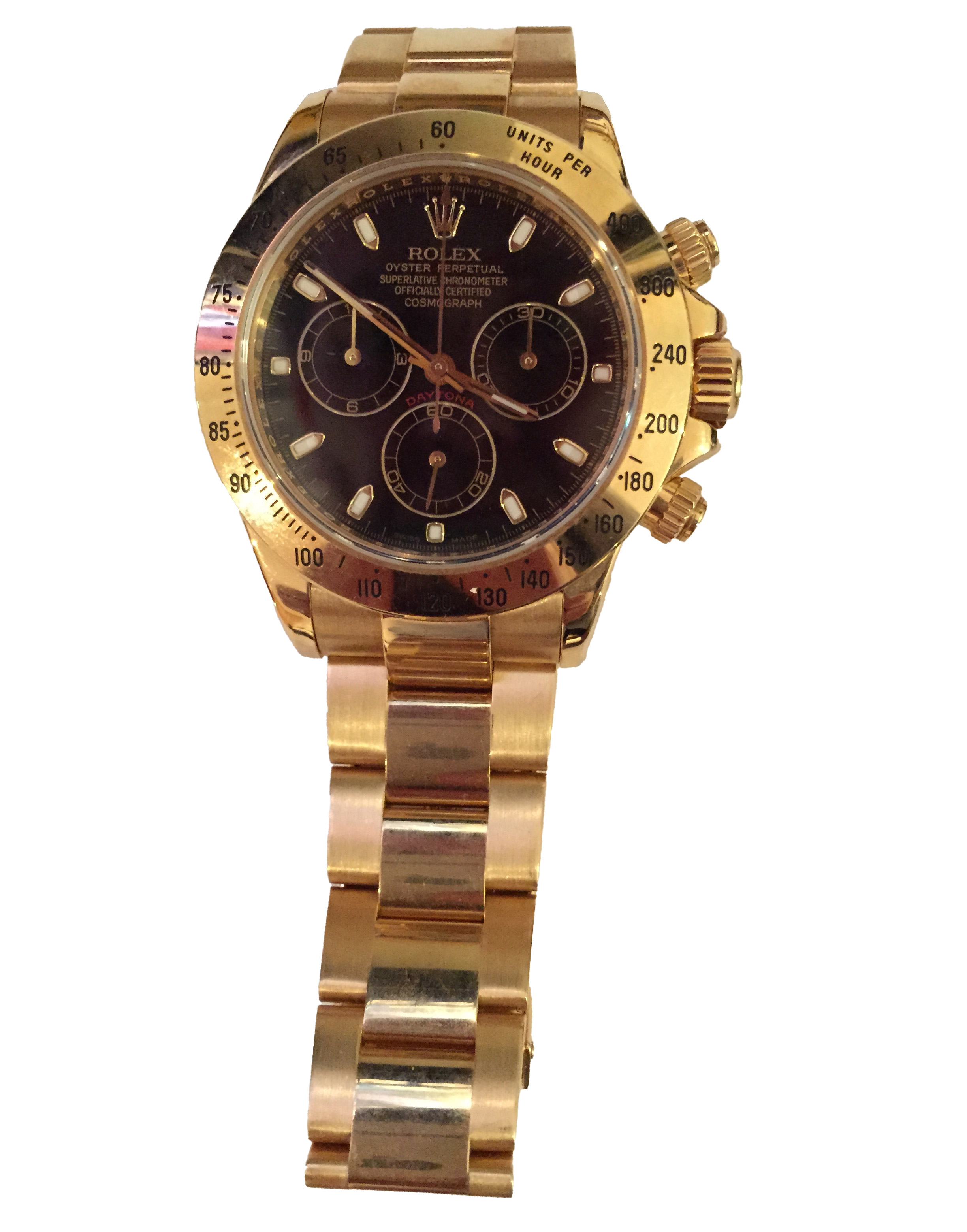 Rolex, Year 2010, #116528 40mm, Movement AUTOMATIC Chronograph, Model: Daytona Yellow Gold, Black - Image 2 of 5