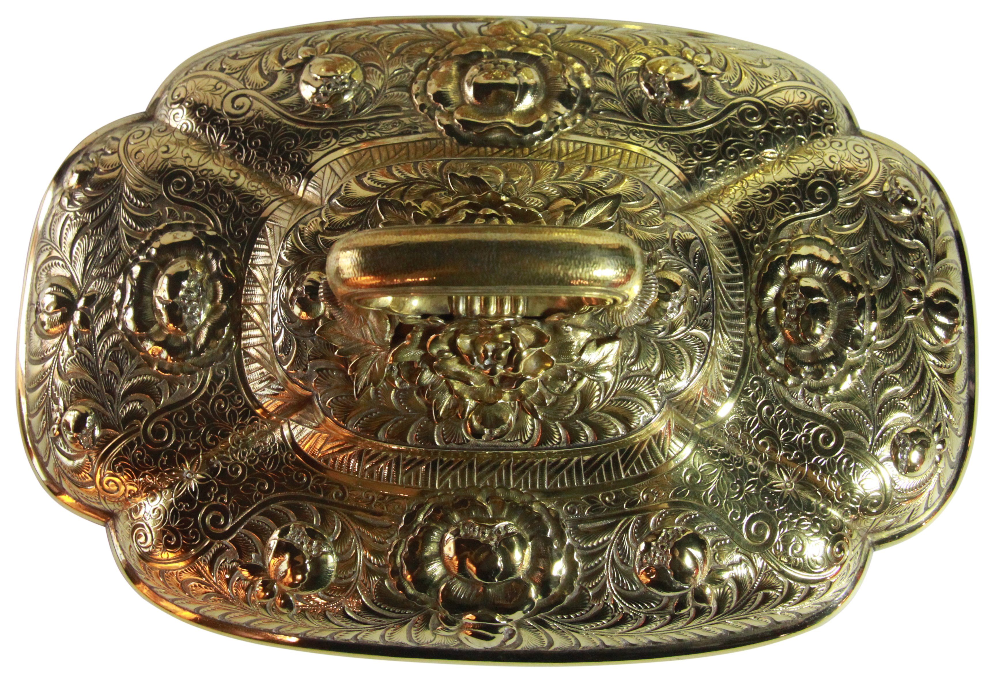 A superb American silver gilt tureen & cover decorated in the Chinese Chippendale taste amongst - Image 3 of 6