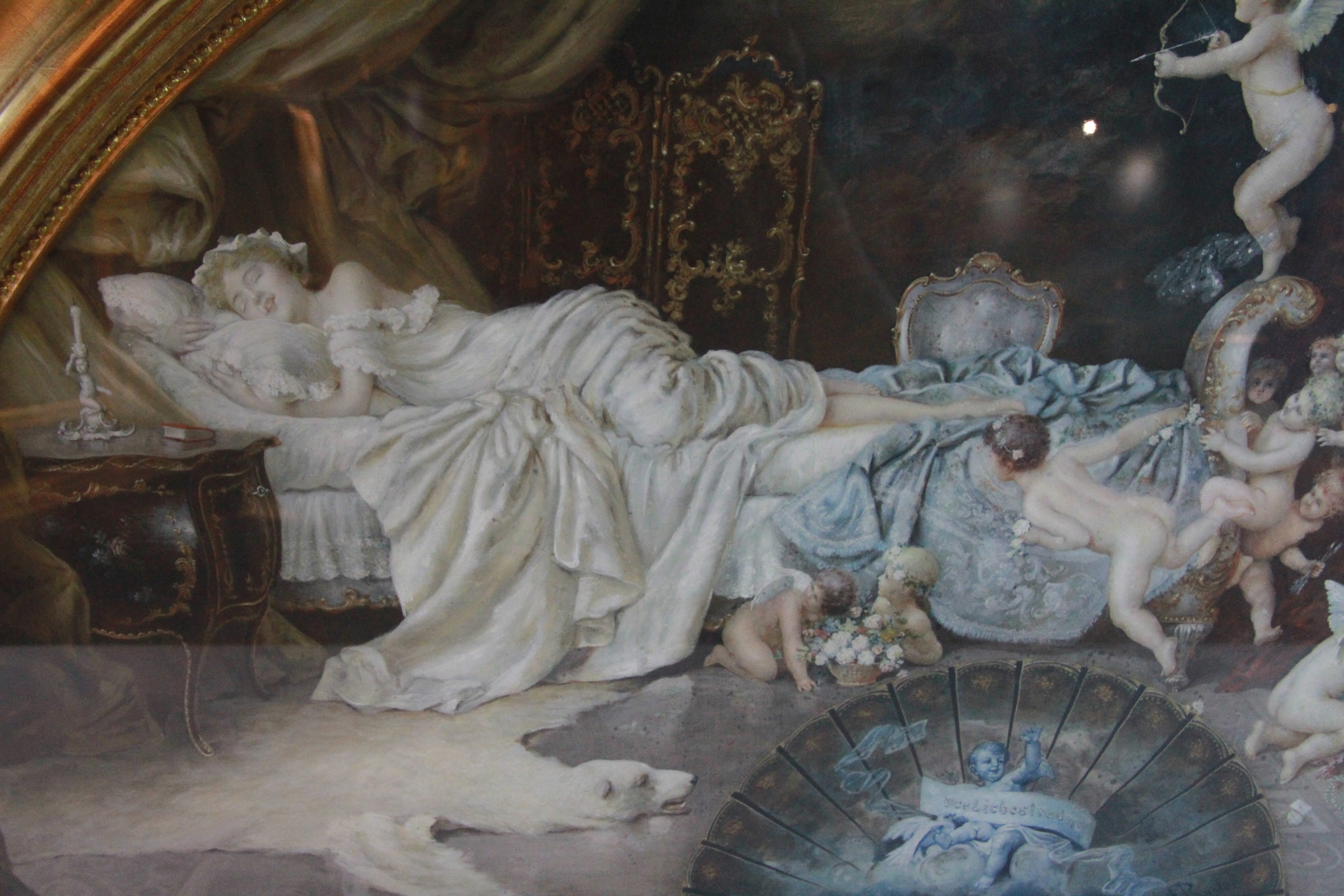 Franz Rosler (1864-1941), "The Dream of Love", Watercolour on board & gauze (circa 1925-1930), ( - Image 3 of 5