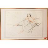 William Russell Flint, signed, watercolour of a female resting, signed lower left, foxed, (L:
