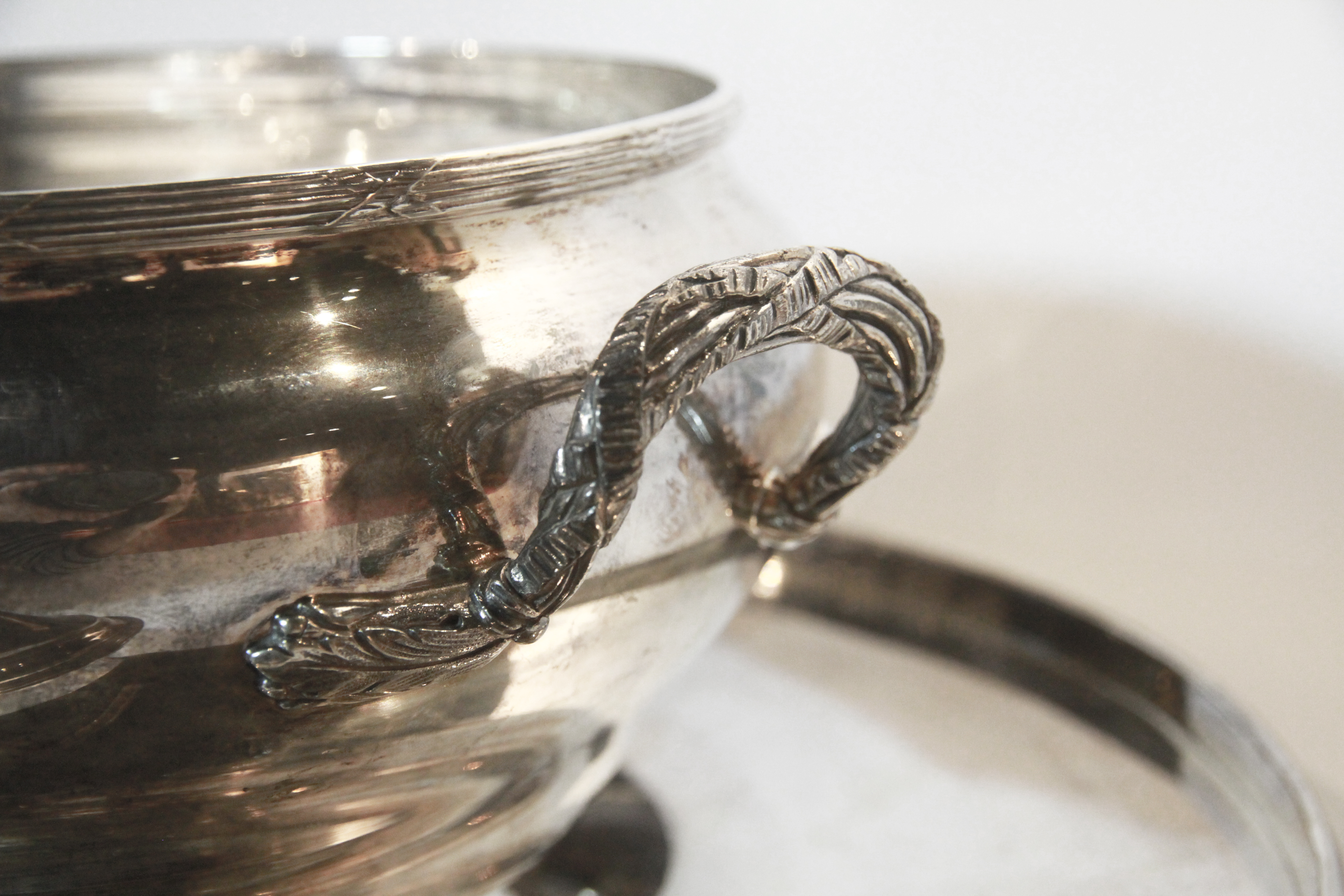 A French 19th century silver lidded tureen saucer, Paris, PROVENANCE: Property of a Gentleman - Image 4 of 5