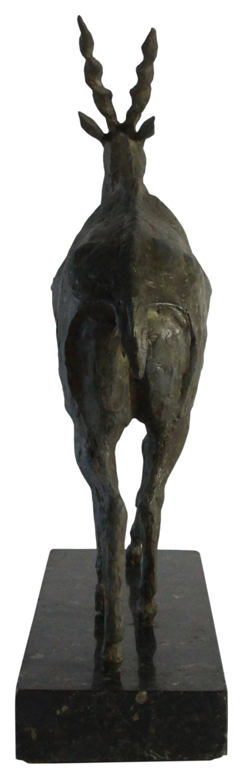 An Art Deco bronze sculpture of an Antelope upon a marble base, (H: 60cm, W: 15.5cm, L: 55cm), - Image 3 of 5