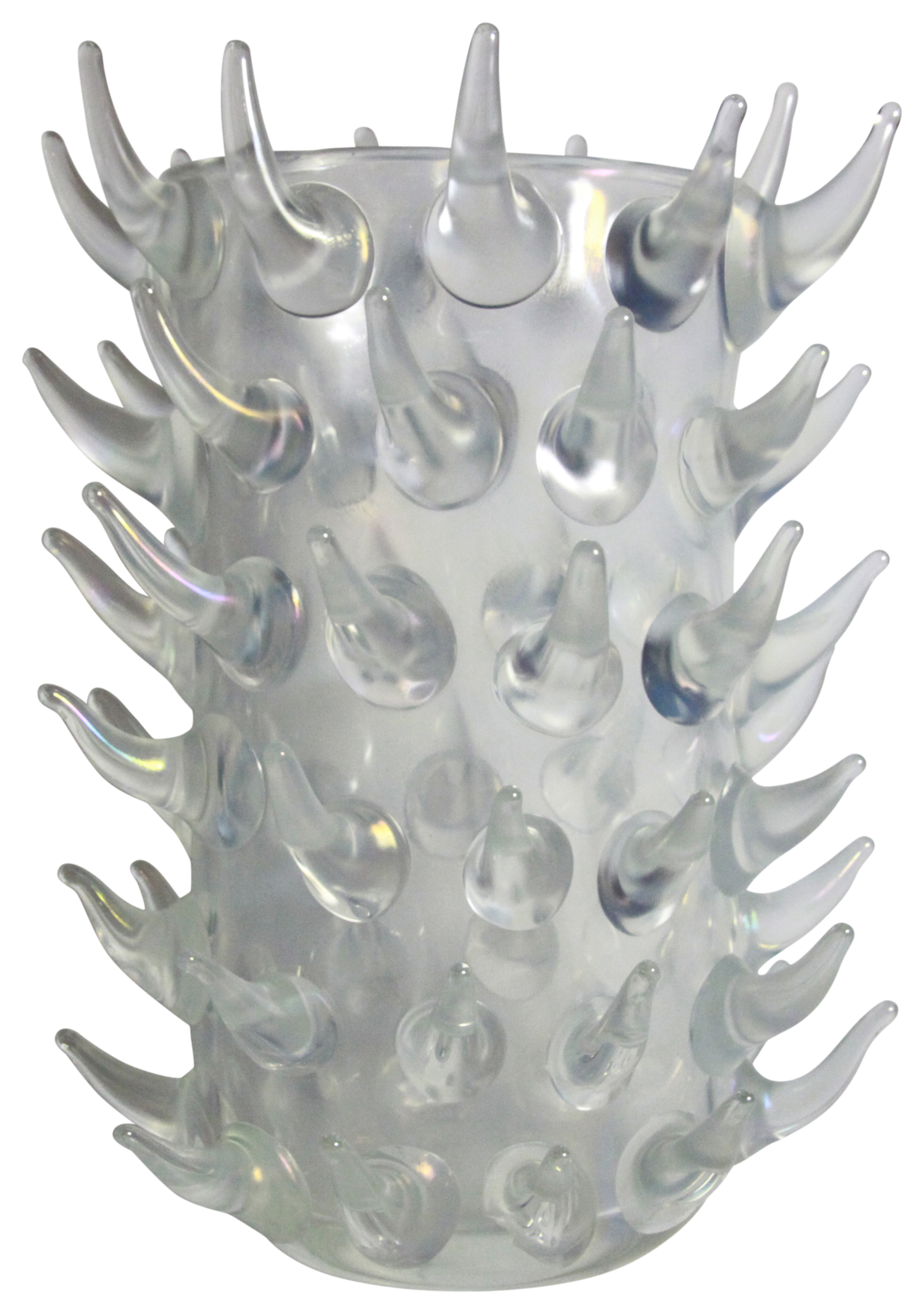 A large Iridescent Italian cactus vase by Camozzo, (H:43cm, 22cm Diameter), PROVENANCE: Property