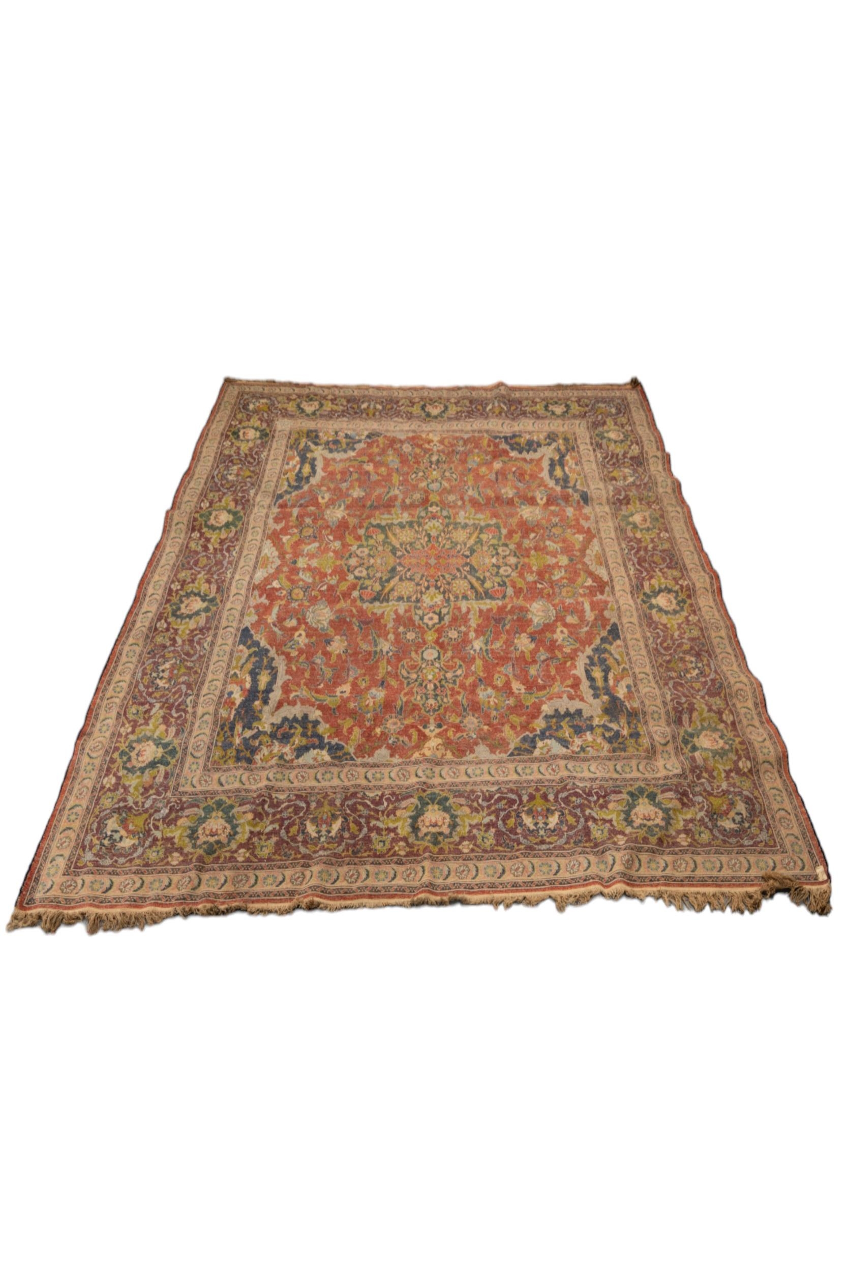 A HAND KNOTTED PERSIAN WOOL RUG (PROBABLY TABRIZ), EARLY-MID 20TH CENTURY,  380 x 322 cm - Image 2 of 2