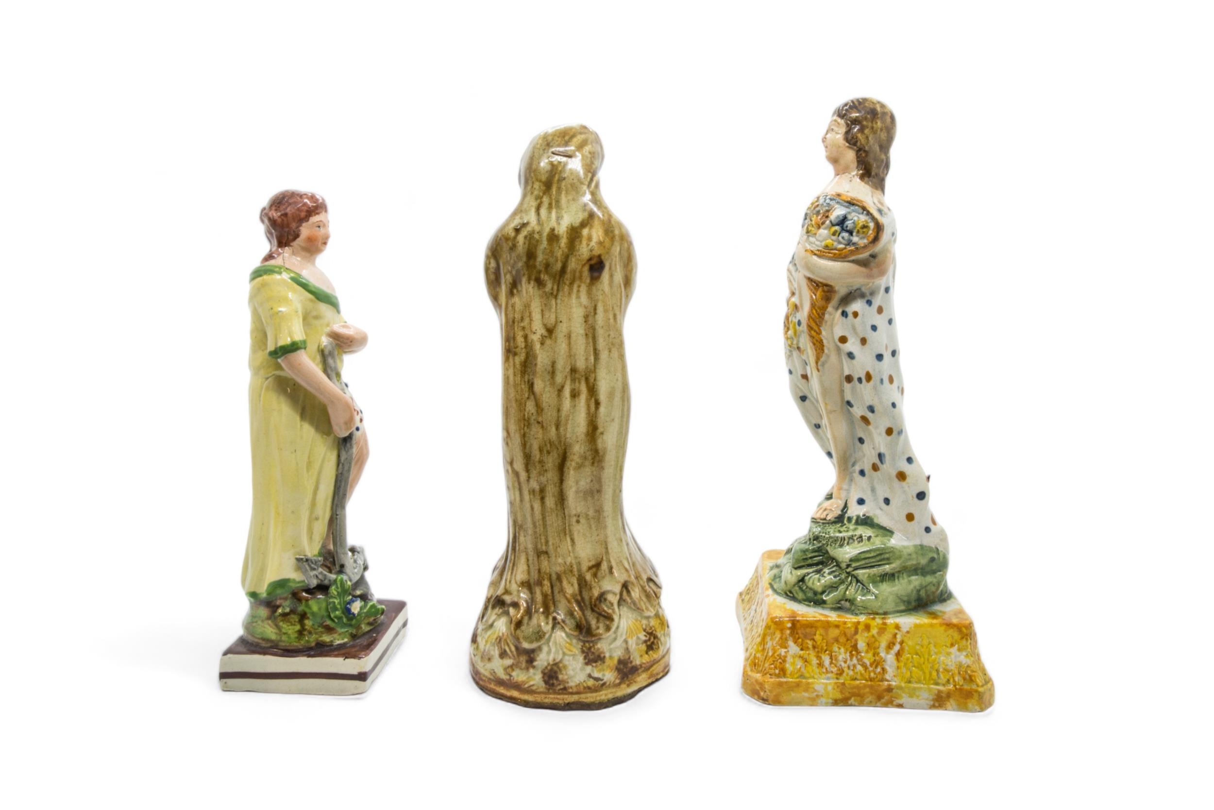 THREE PEARLWARE FIGURES Early 19th century, tallest is 23cms high - Image 3 of 8