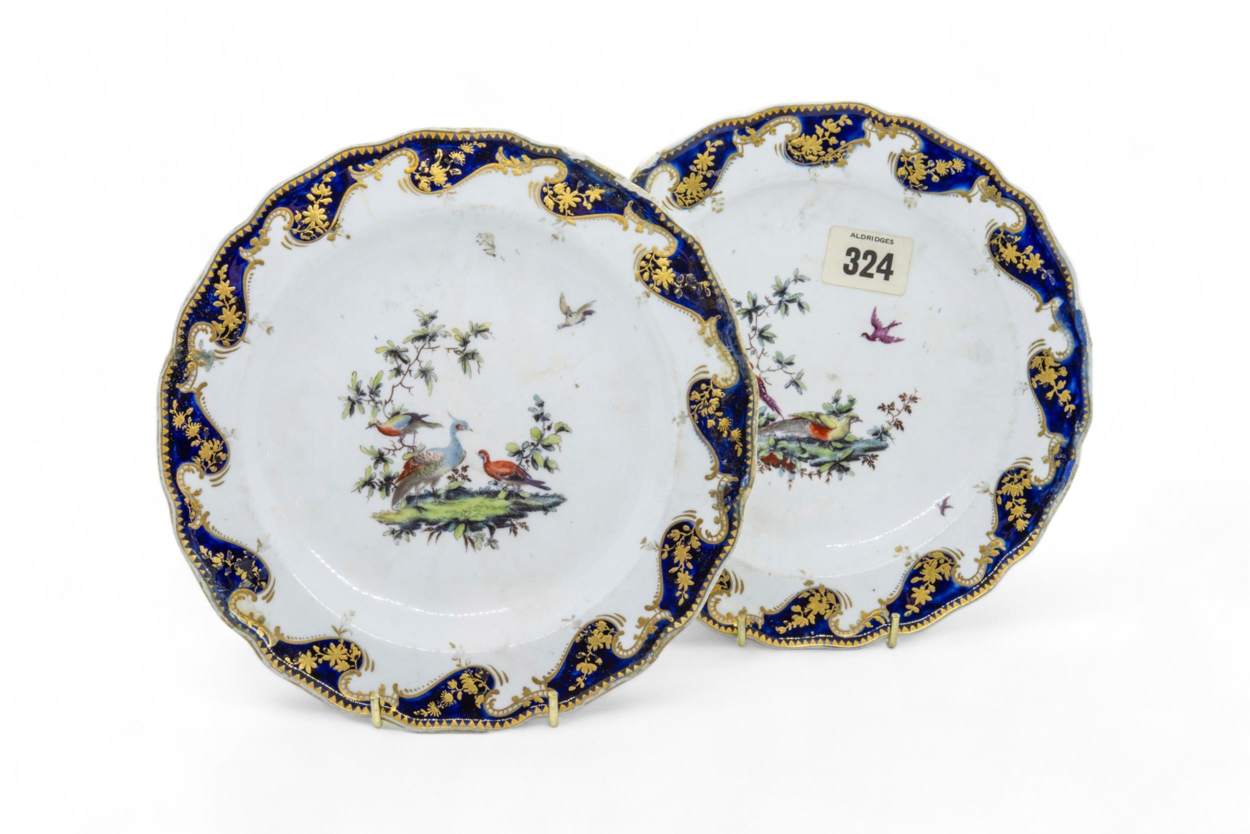 A CHELSEA RED ANCHOR DISH,  Circa 1755, together with two gold anchor plates, another plate and a - Image 2 of 5