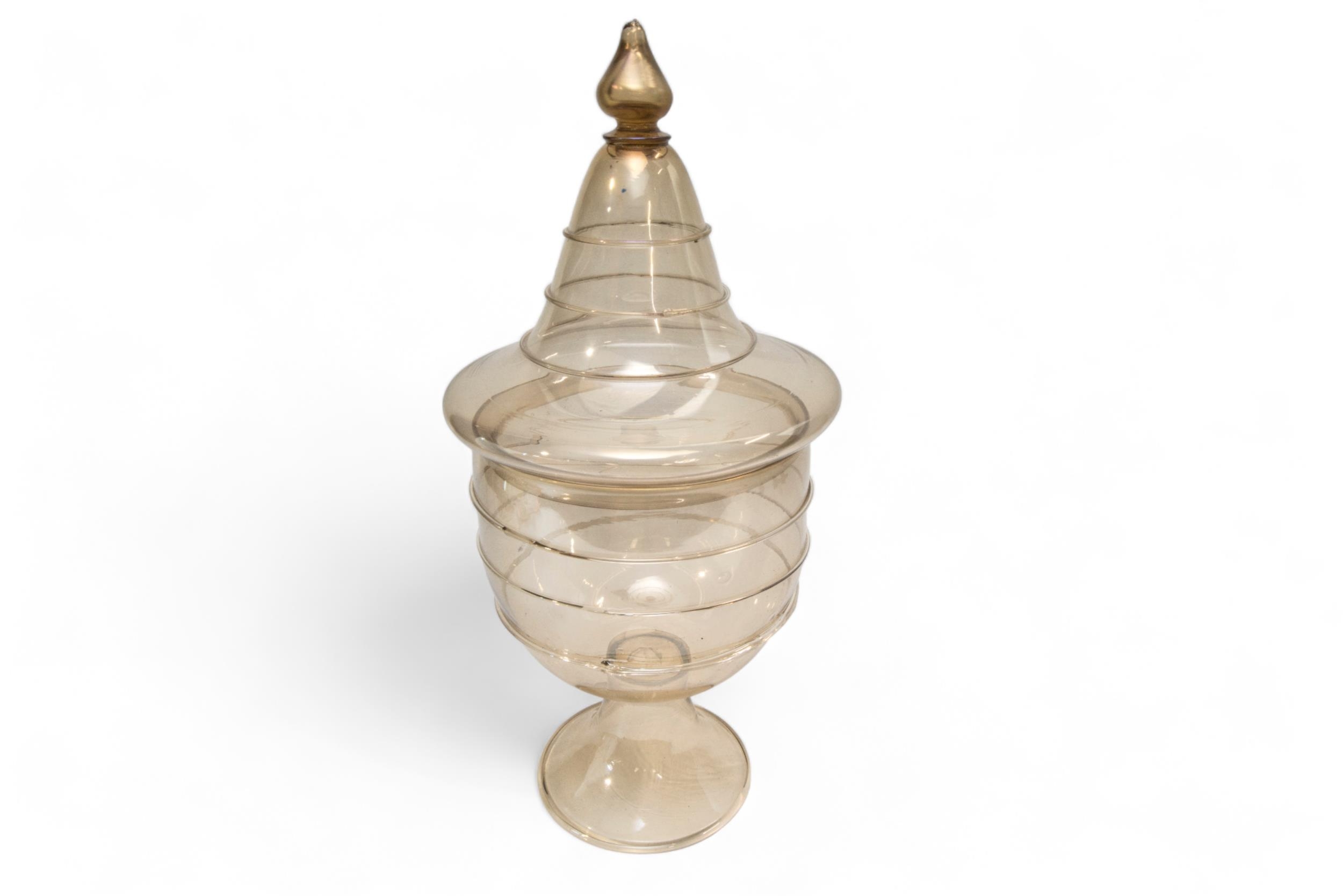 A VENETAIN COVERED FOOTED VASE POSSIBLY ERCOLE BAROVIER 1920s, 42cms high - Image 2 of 4