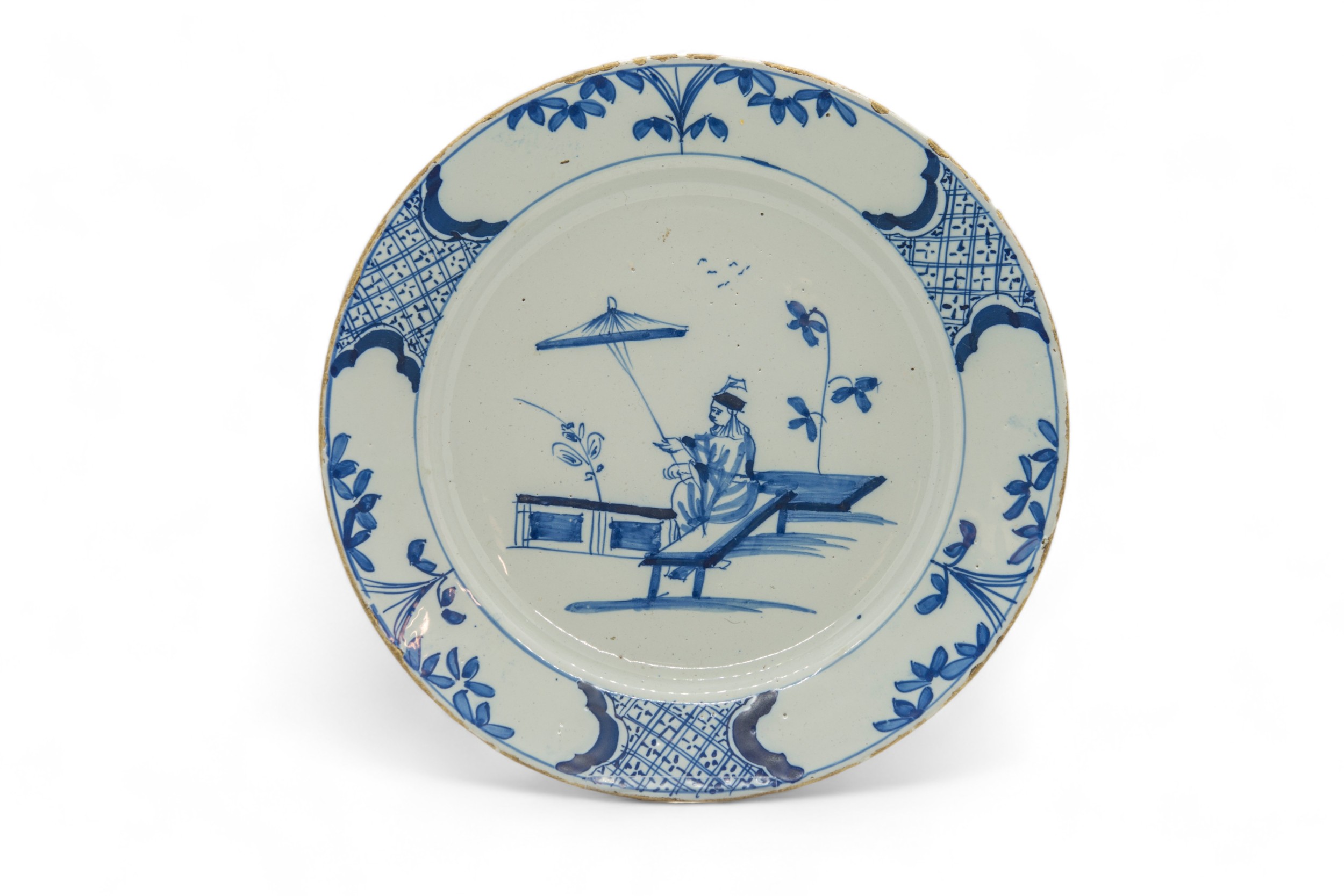 SIX DELFT PLATES 18th Century, one inscribed "T.M.LANE", 23cms wide - Image 7 of 7