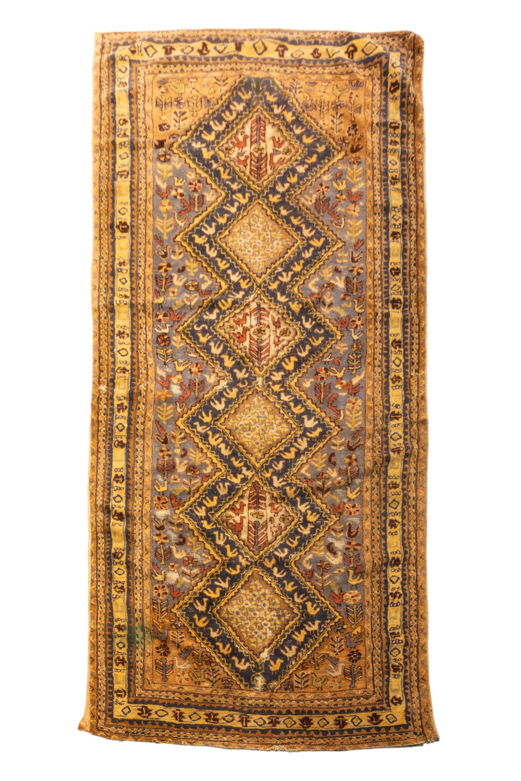 A HAND KNOTTED PERSIAN RUNNER, LATE 19TH/EARLY 20TH CENTURY, probably Hamadan or Sumac (Ardebil),