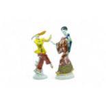 A 20TH CENTURY MEISSEN COMEDIA DEL ARTE FIGURE Together with a KPM figure of a Japanese woman,