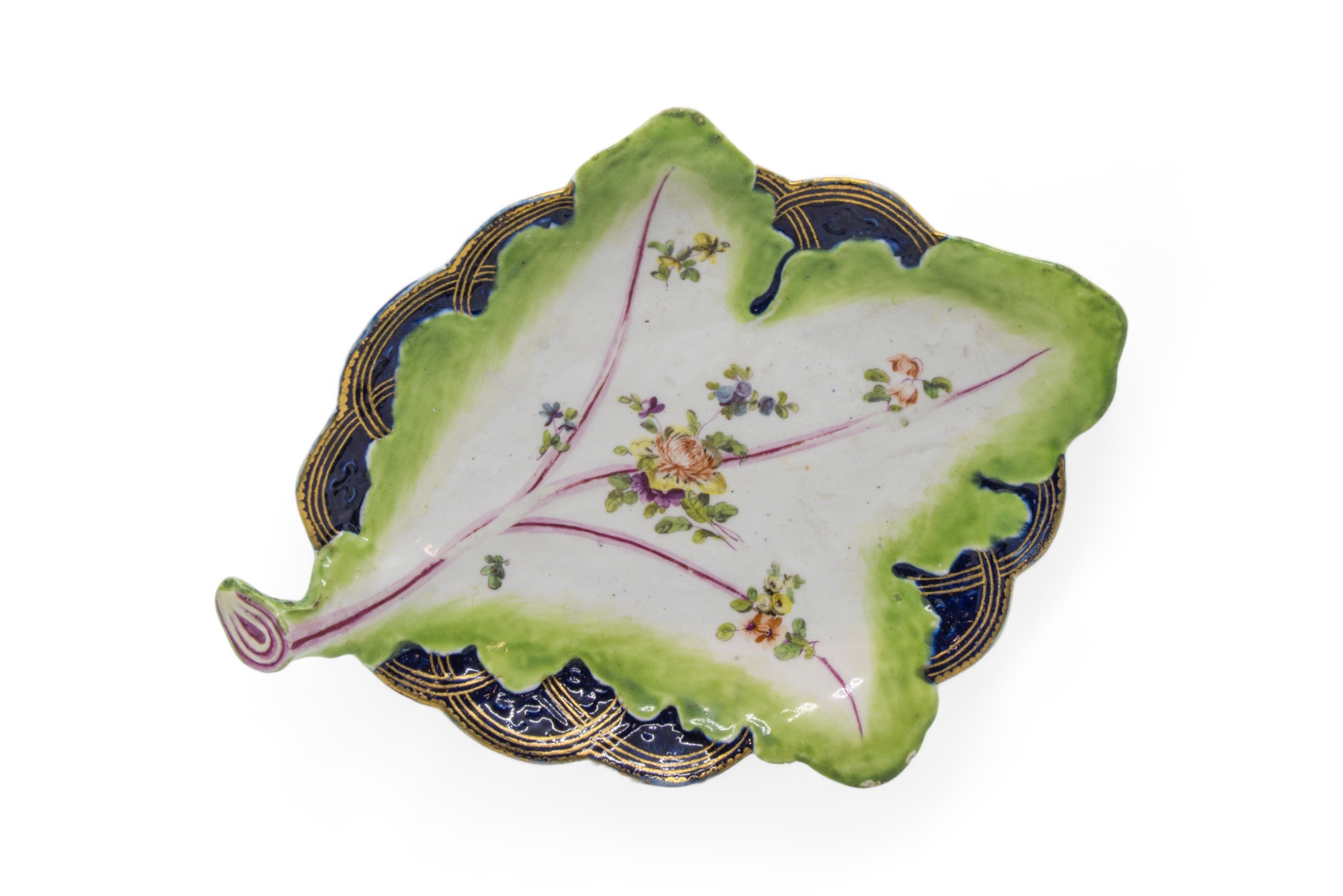 FOUR 18TH CENTURY LEAF FORM DISHES Largest is 29cms - Image 4 of 6