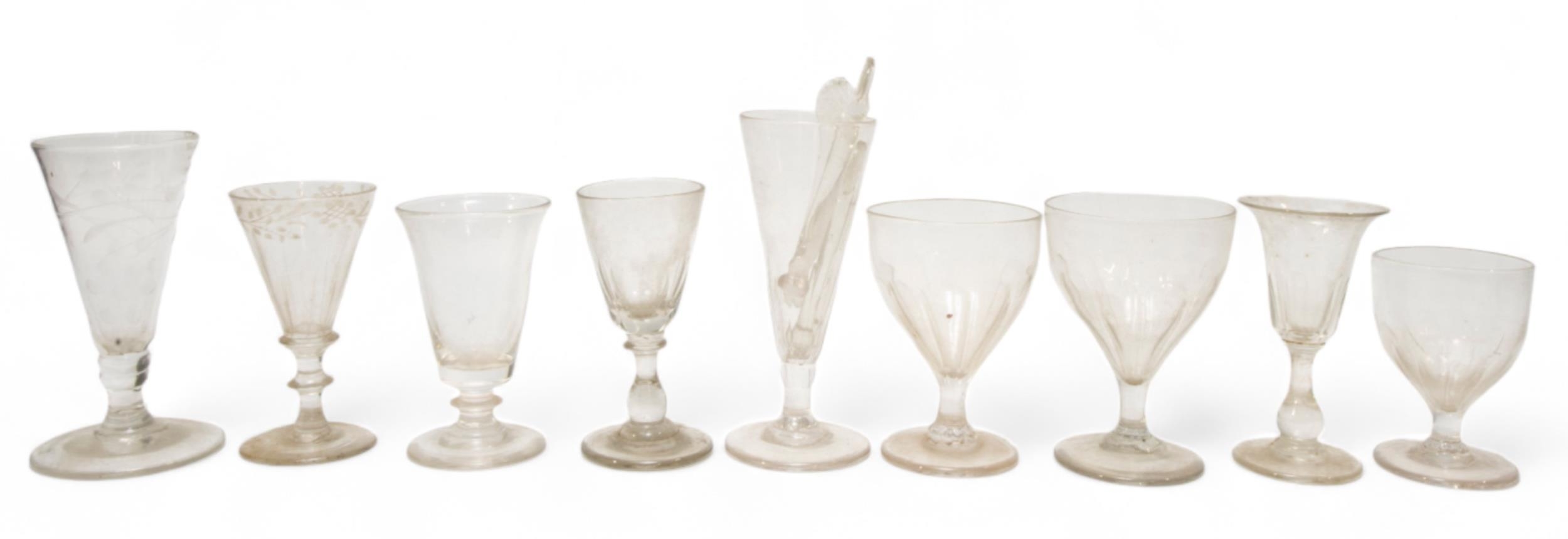 A MIXED GROUP OF GLASS WARE, PREDOMINANTLY 18TH/19TH CENTURY, the lot includes a conch form vase, - Image 5 of 6