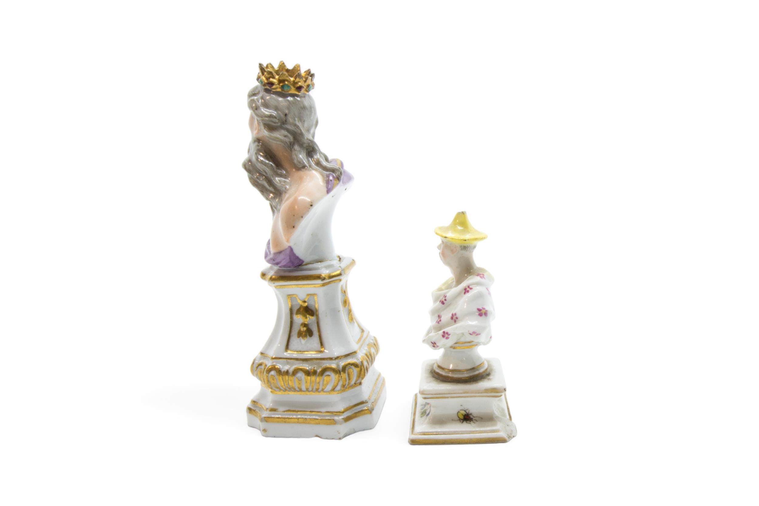 A MEISSEN MINIATURE BUST OF NEPTUNE Late 18th/19th century, 8.5cms high, together with a chinoiserie - Image 7 of 8