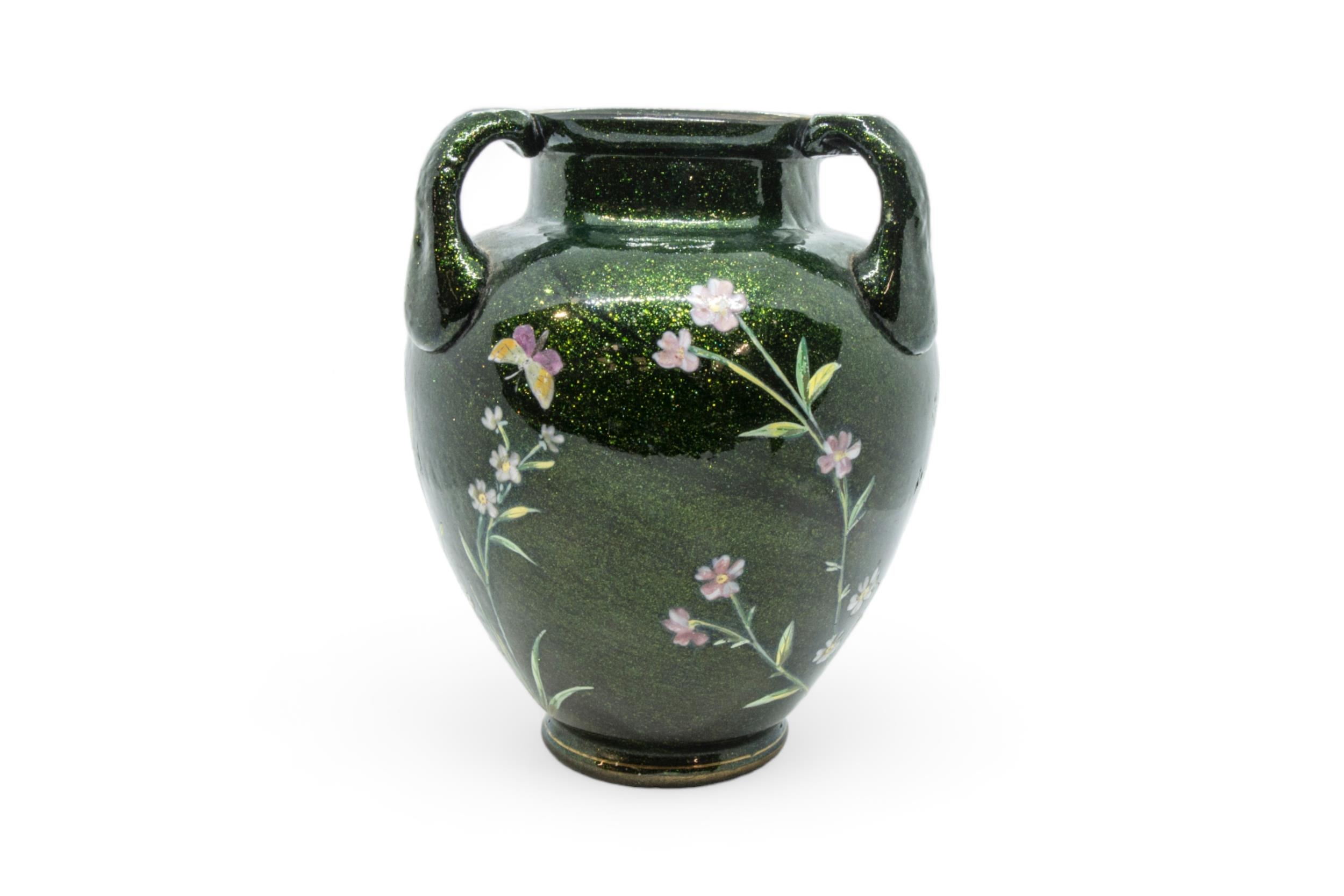 AN ENAMELLED VASE WITH ADVENTURINE INCLUSIONS 19th century - Image 6 of 8