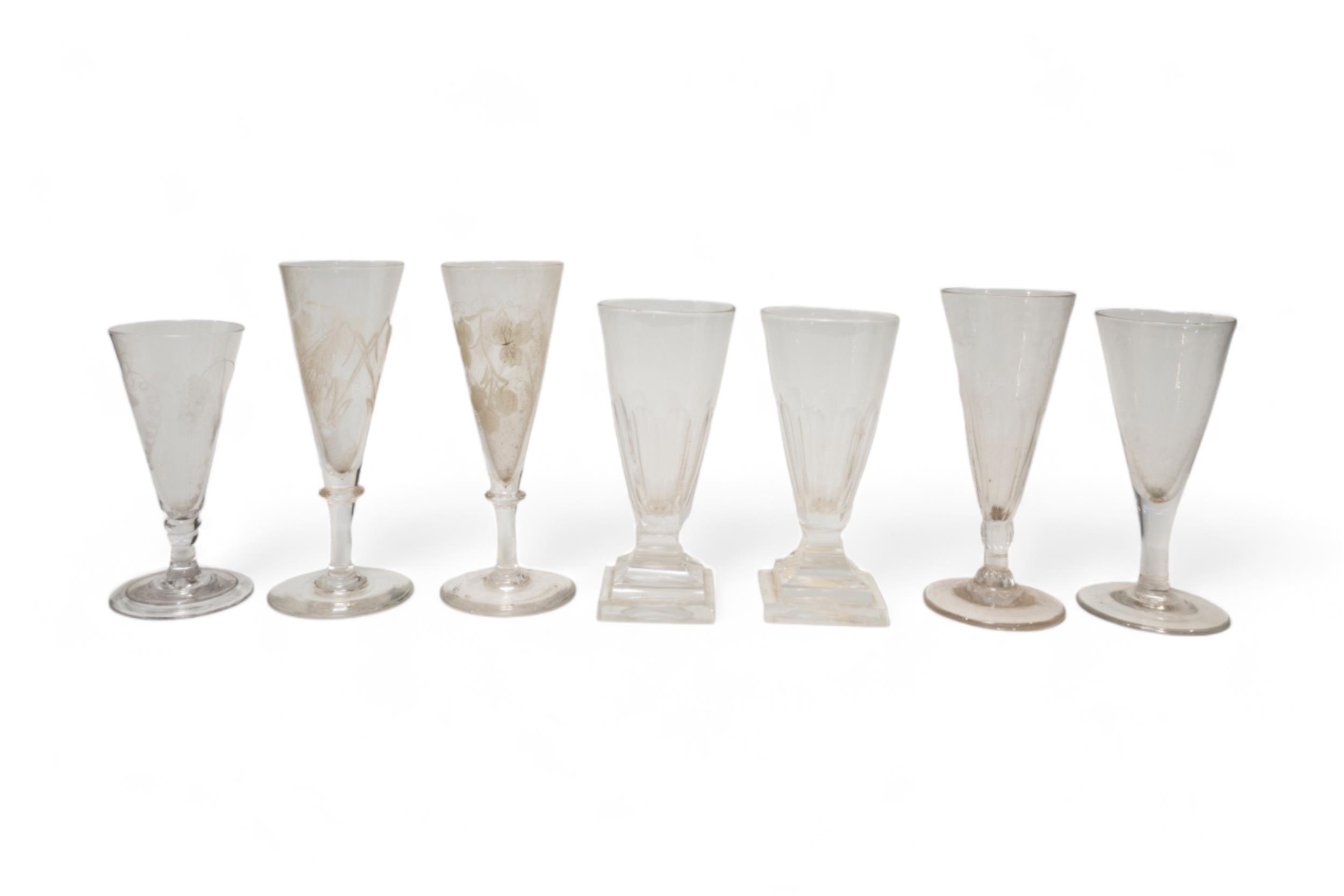 A LARGE MIXED GROUP OF STEMMED GLASSES AND TUMBLERS, PREDOMINANTLY 18TH/19TH CENTURY, the group - Image 4 of 7