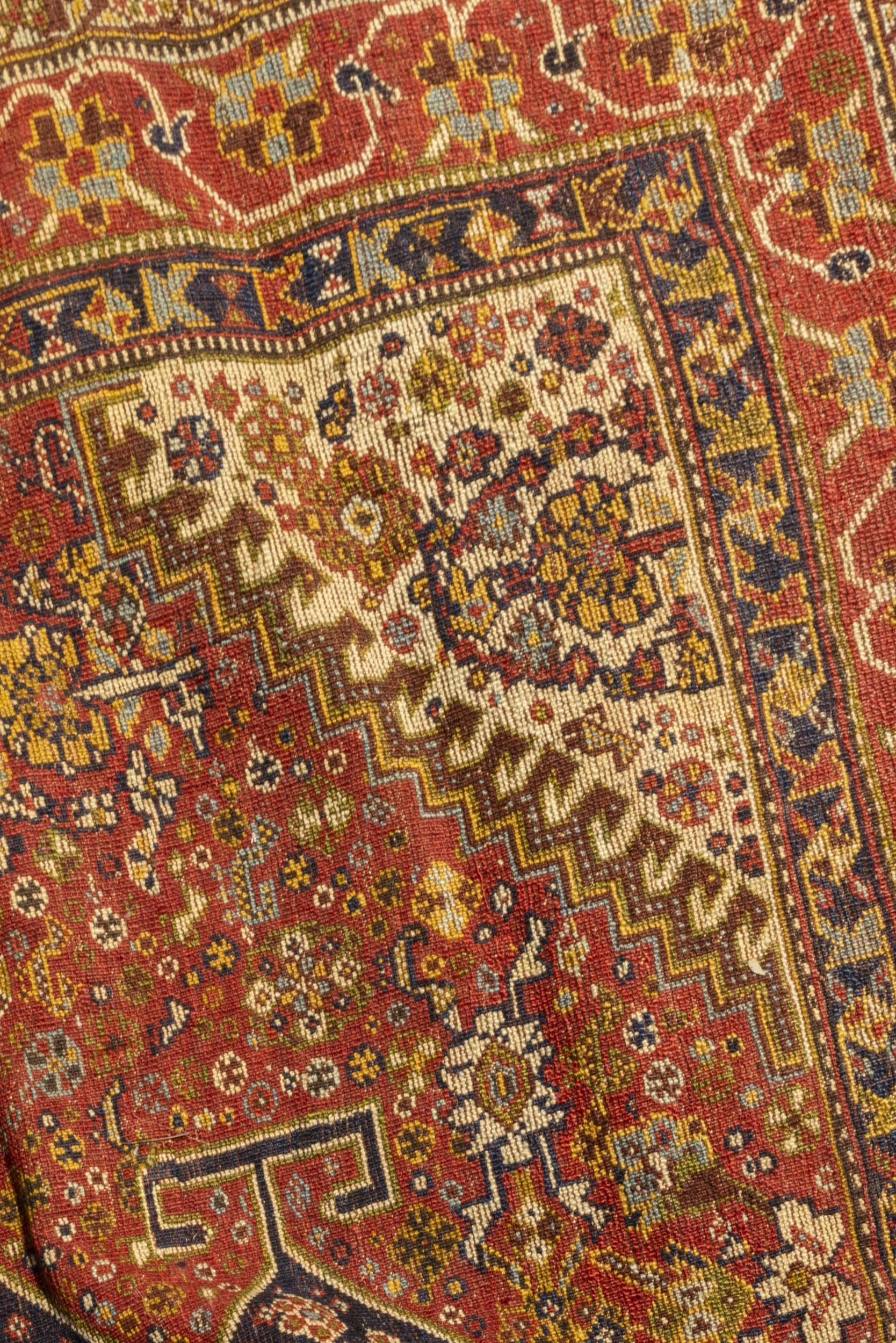 A HAND KNOTTED PERSIAN WOOL RUG, LATE 19TH / EARLY 20TH CENTURY, probably Shiraz (A.F) 157 x 121 cm - Image 2 of 3