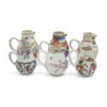 A GROUP OF SIX CHINESE CHINESE EXPORT SPARROW-BEAK JUGS YONGZHENG / QIANLONG PERIOD largest, 11cm,