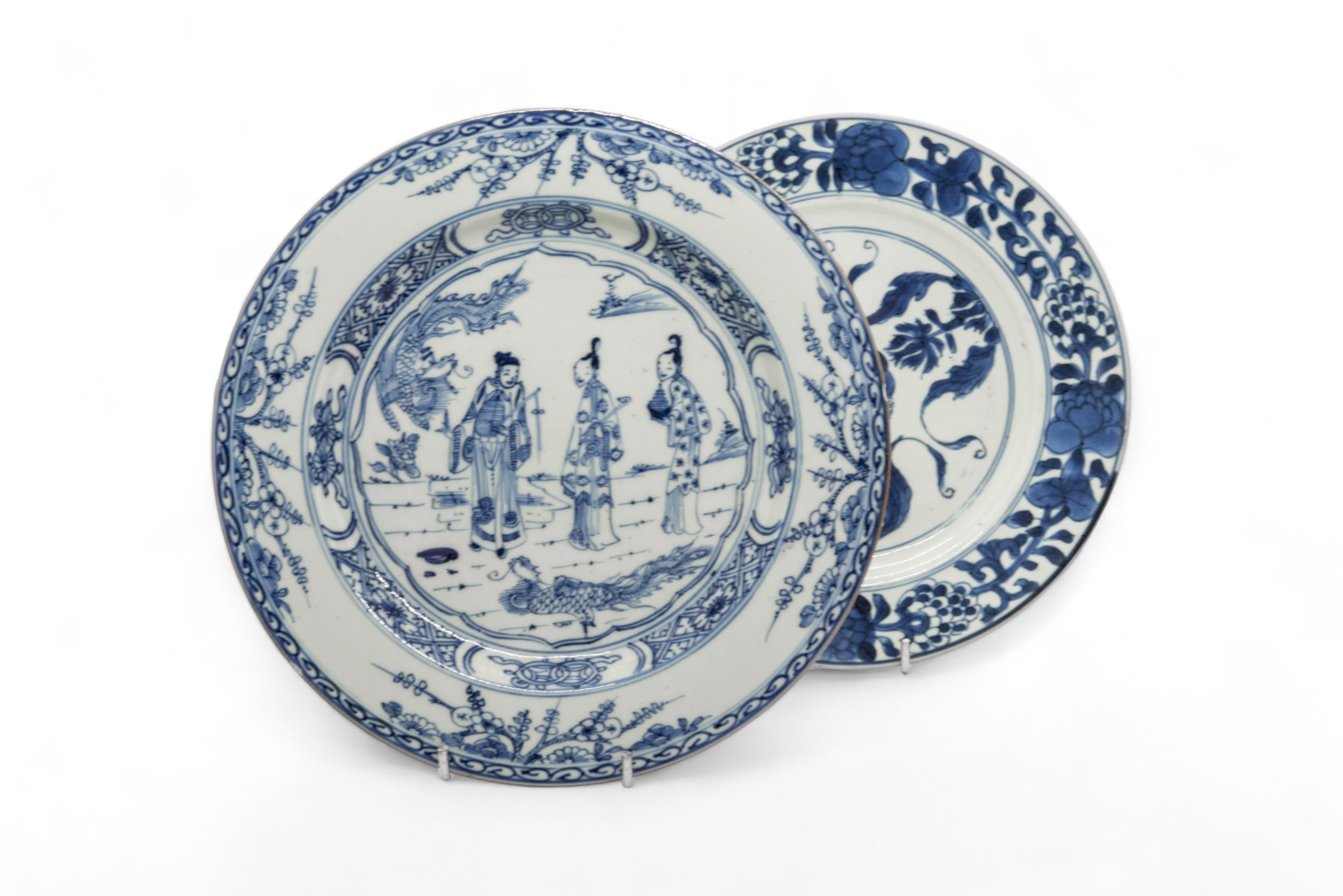 A SET OF NINE CHINESE BLUE AND WHITE DISHES QIANLONG PERIOD (1736-1795) 23cm diam; together with A - Image 5 of 13