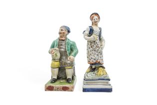 A PEARLWARE FIGURE OF SOUTER JOHNNIE Early 19th century, the base inscribed 'HH EARLY' 17cms high,