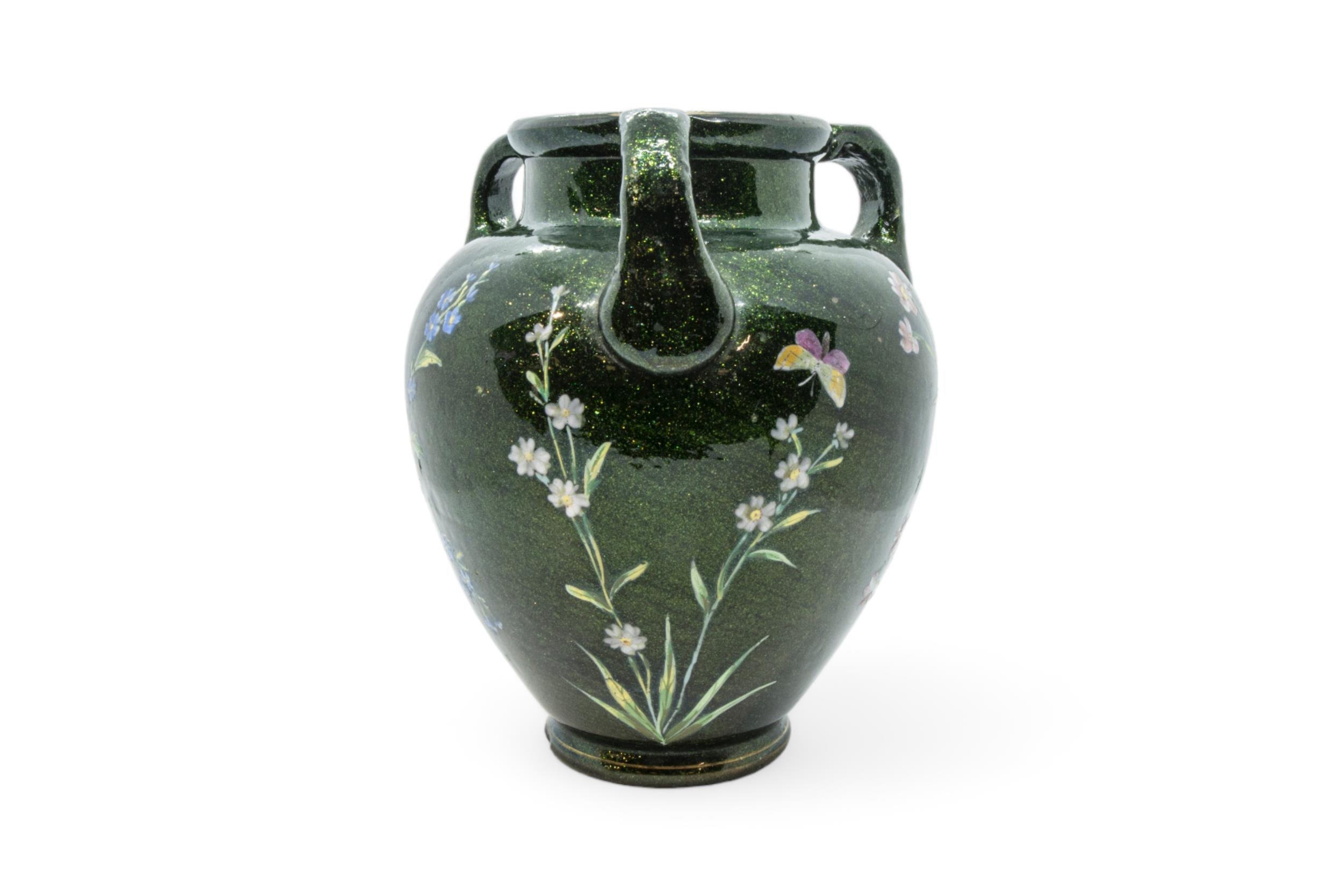 AN ENAMELLED VASE WITH ADVENTURINE INCLUSIONS 19th century - Image 8 of 8