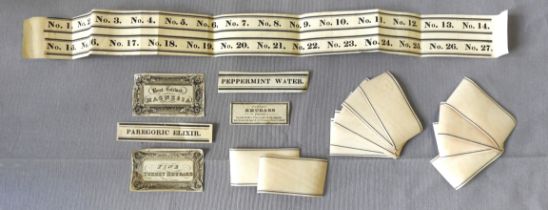 A QUANTITY OF UNUSED 19TH CENTURY PHARMACY LABELS