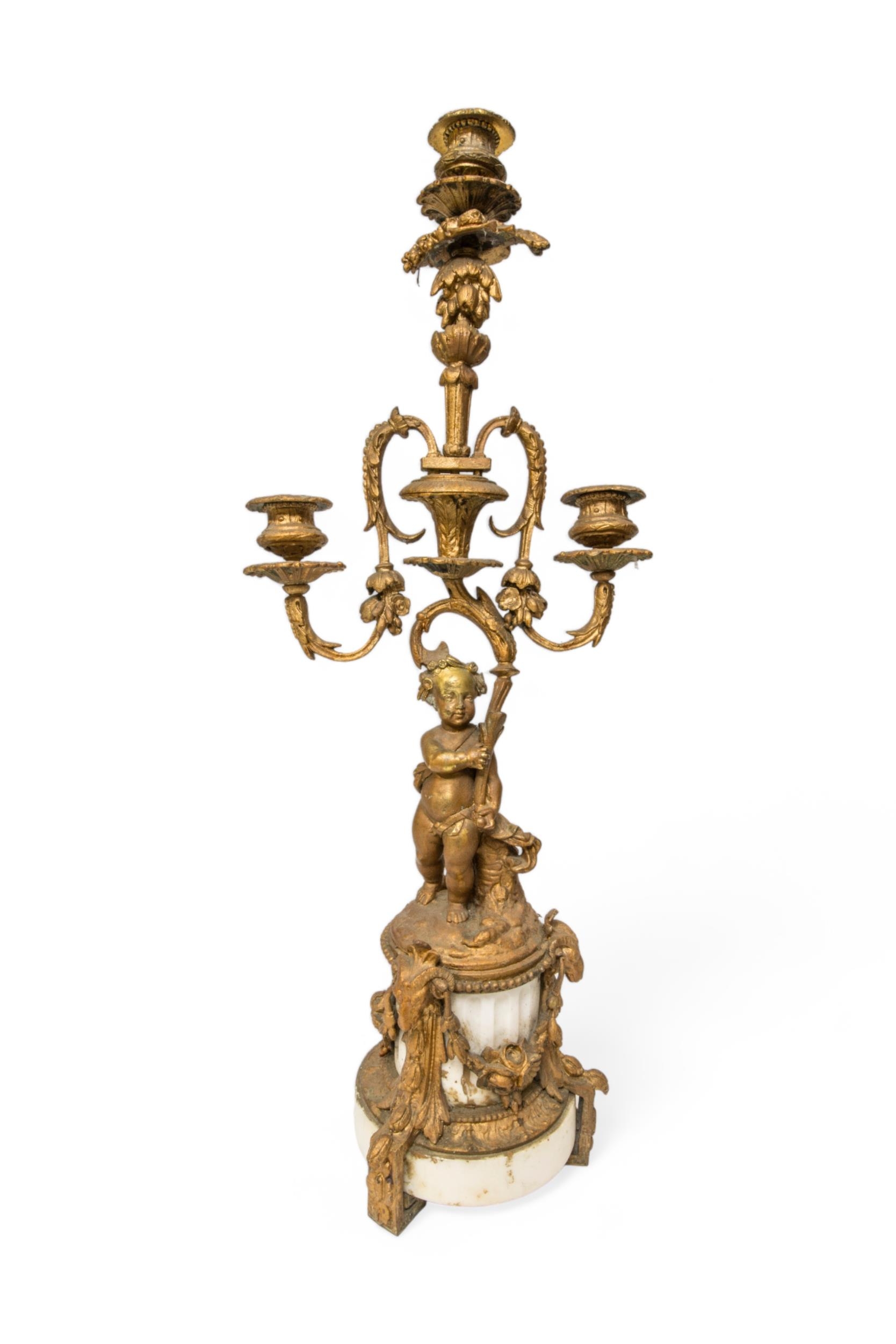 A PAIR OF GEORGIAN STYLE GILT BRASS WALL LIGHT SCONCES, a pair of French Empire style sconces, ( - Image 9 of 10