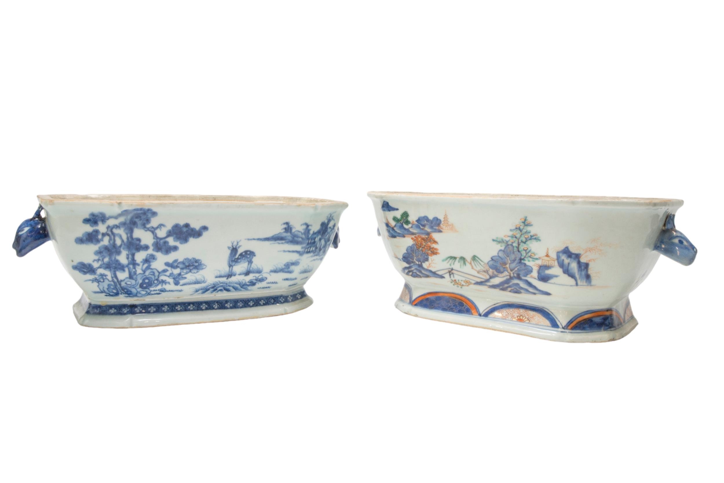 THREE CHINESE EXPORT TUREEN BASES AND A MIXED GROUP OF SIXTEEN COVERS, QING DYNASTY, LATE 18TH / - Image 5 of 7