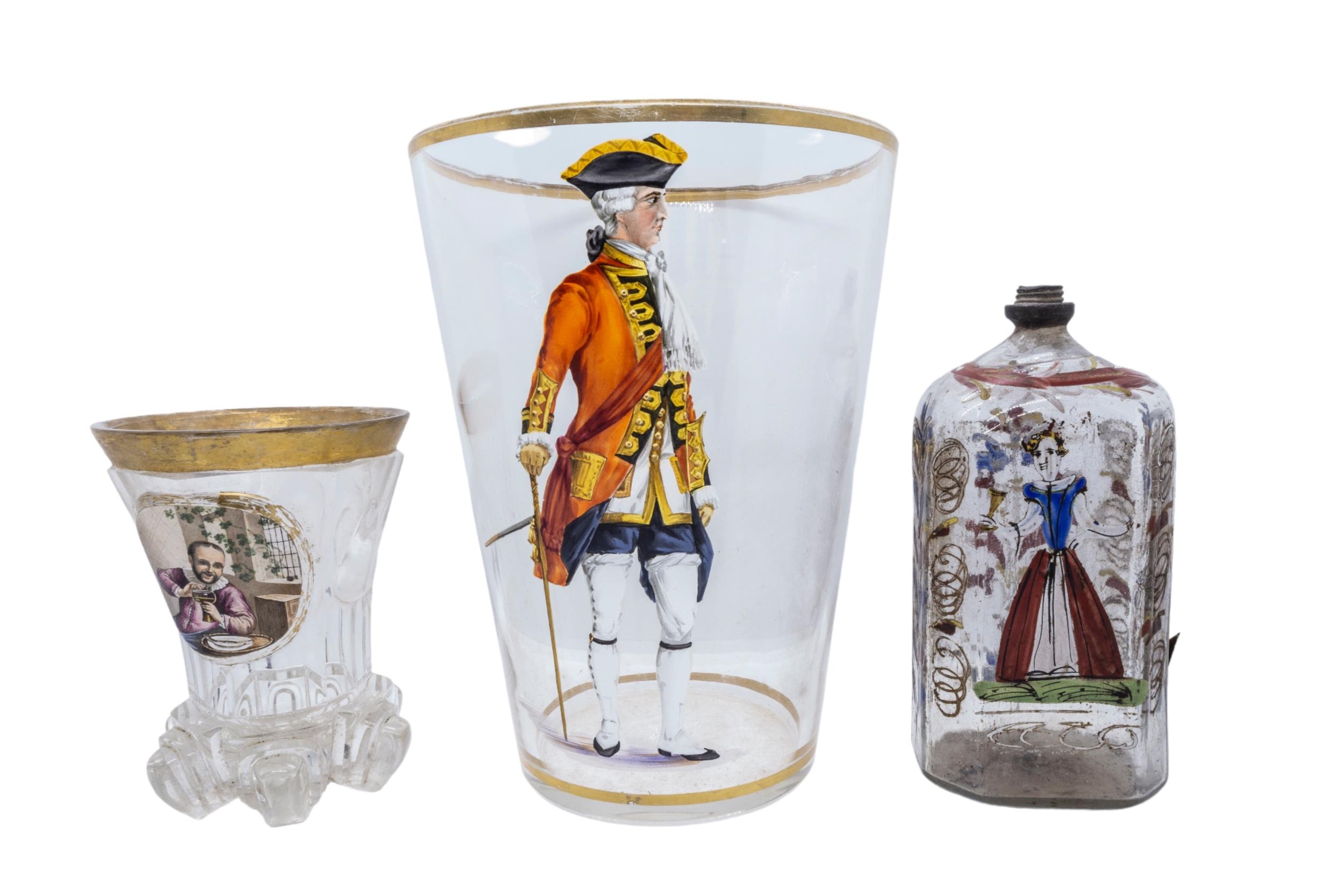 A GROUP OF CONTINENTAL GLASS WARE, PREDOMINANTLY 19TH CENTURY, the lot includes a spar glass with - Image 3 of 4