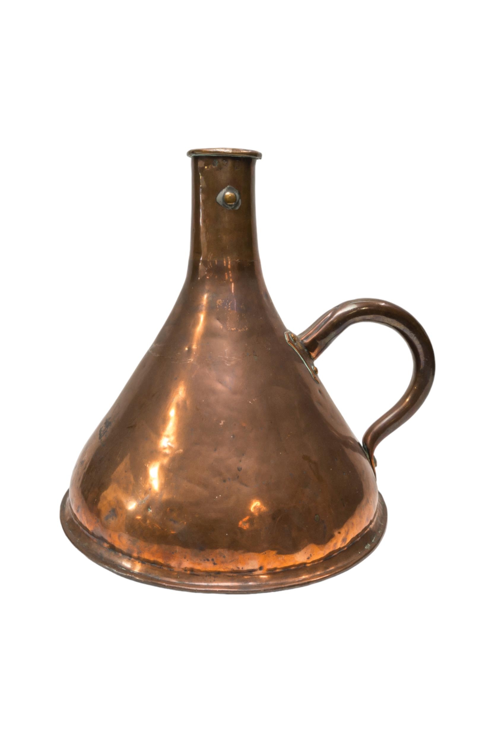 A LARGE COPPER MEASURE with narrow neck, loop handle and GR weights and measures stamp. 40 cms high. - Image 2 of 2