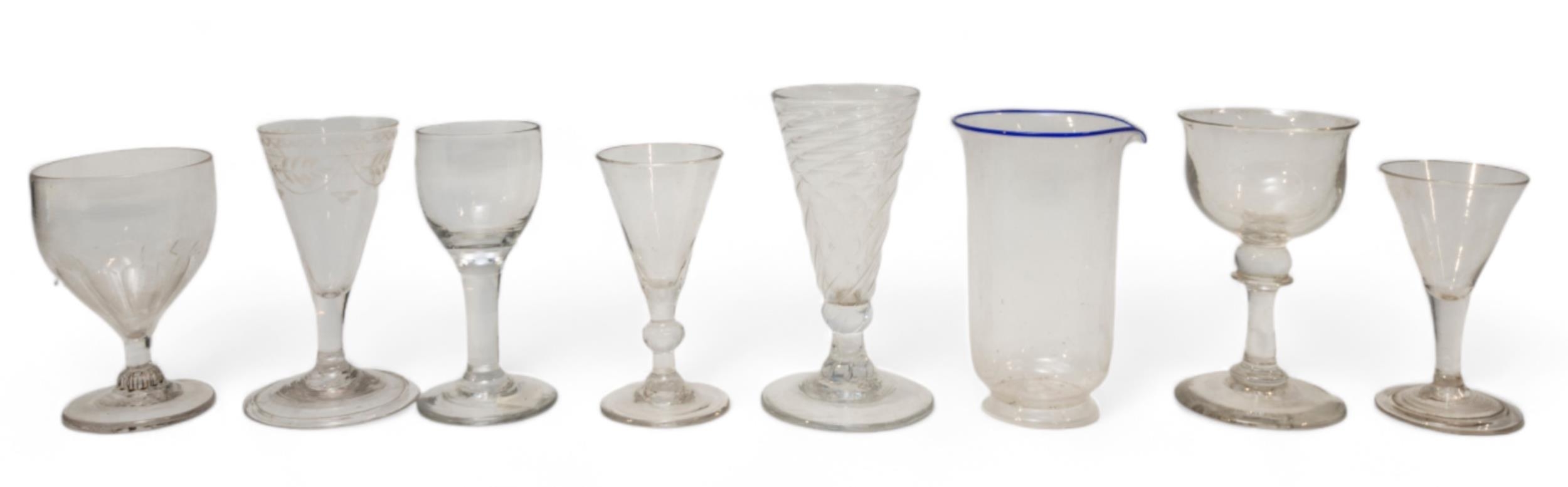 A LARGE MIXED GROUP OF STEMMED GLASSES AND TUMBLERS, PREDOMINANTLY 18TH/19TH CENTURY, the group - Image 6 of 7