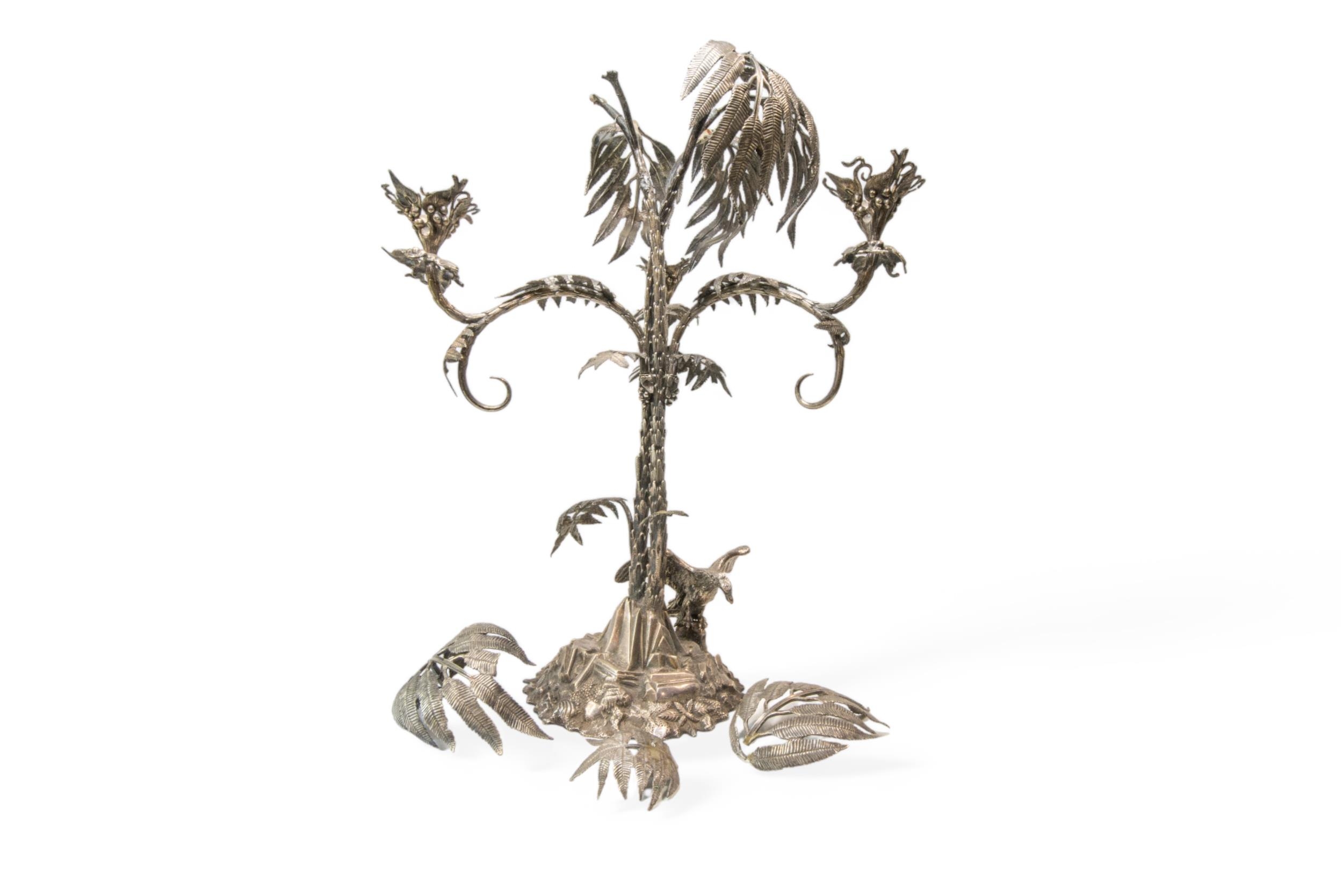 AN ELECTROPLATE EPERGNE IN THE MANNER OF ELKINGTON 19th century, 58 cms high