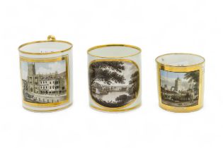 FLIGHT AND BARR WORCESTER, A PORTER MUG Early 19th century, painted with a named view of 'The Lake