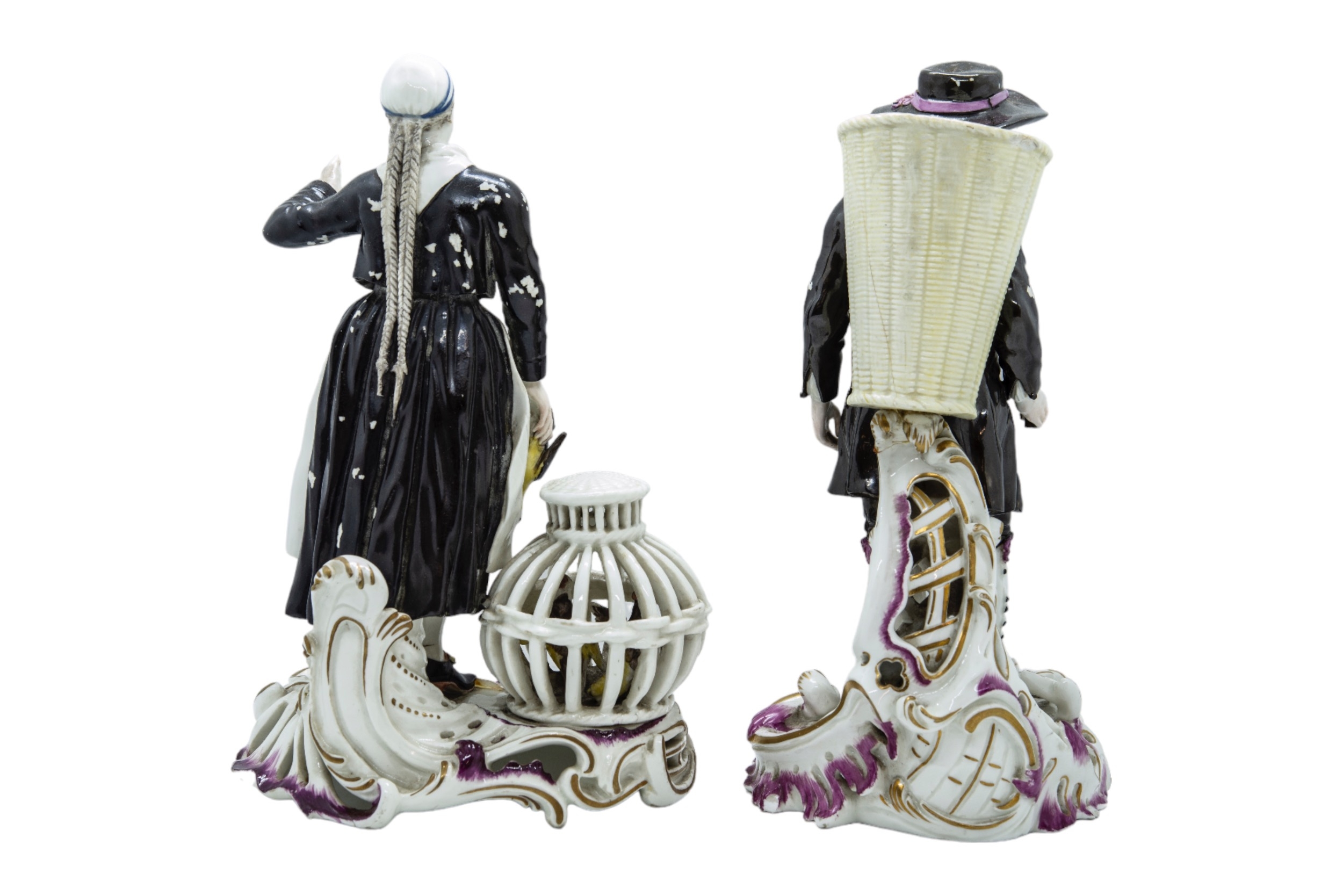 TWO FRANKENTHAL FIGURES OF MARKET VENDORS Circa 1775, tallest is 21cms high - Image 2 of 3