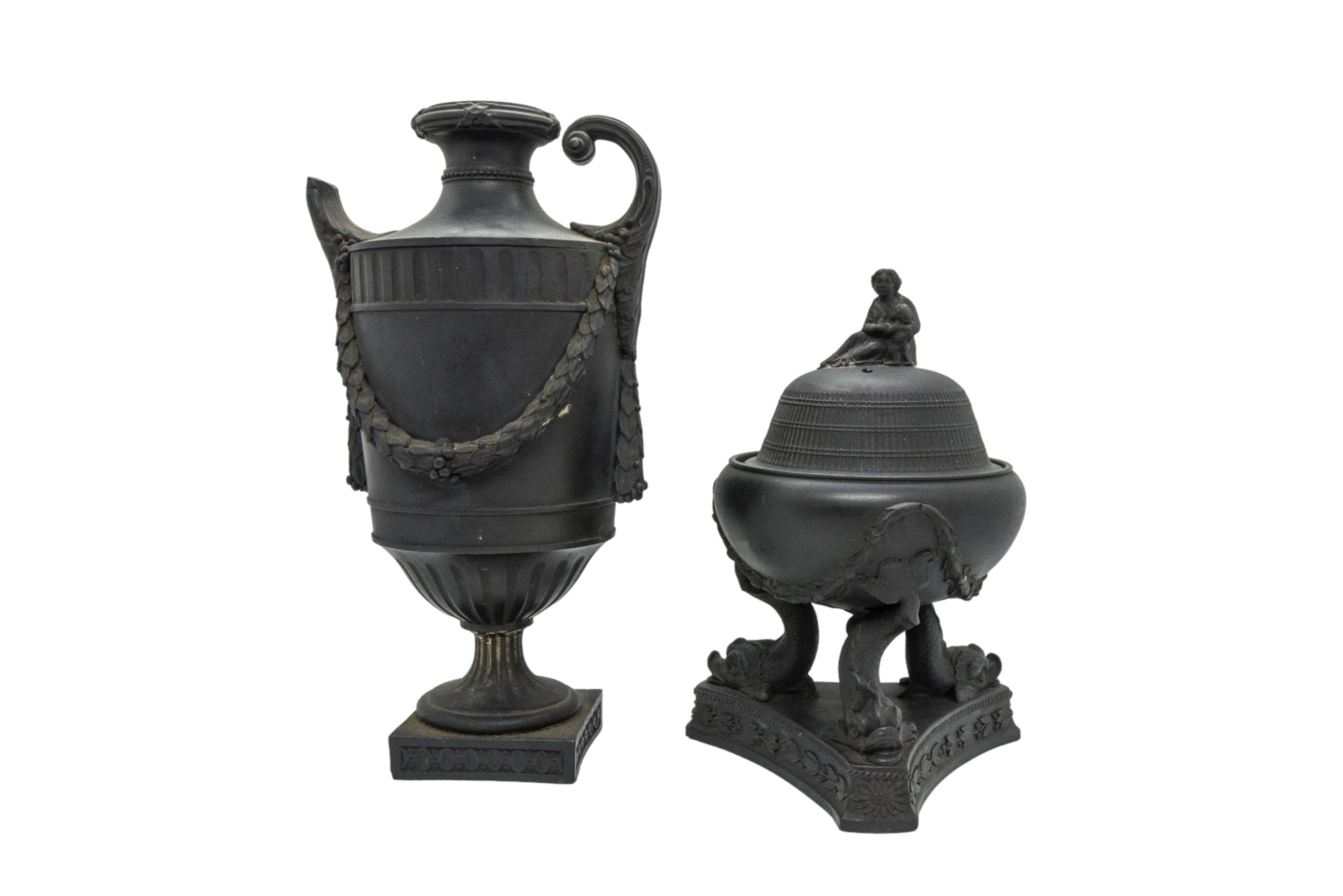 A COLLECTION OF BLACK BASALT WARE, MID 19TH CENTURY AND LATER, the lot includes three octagonal - Image 16 of 19