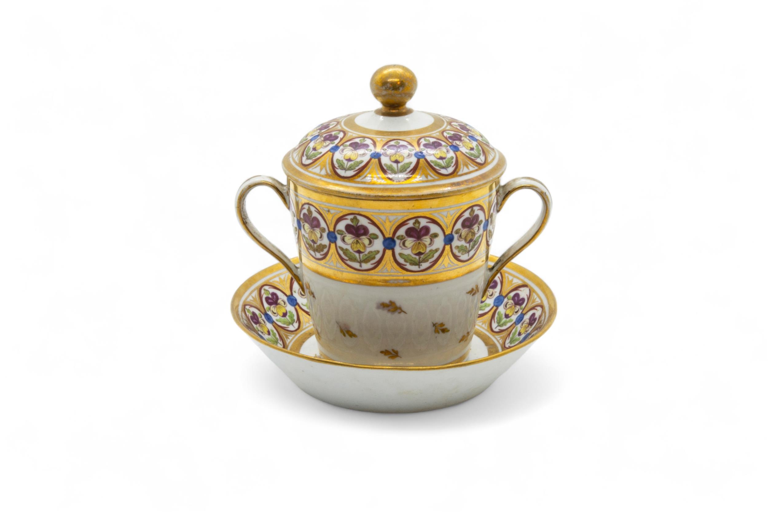A DERBY NEOCLASSICAL CABINET CUP Circa 1820, together with a chocolate cup and saucer and a bisque - Image 2 of 4