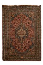 AN EXCEPTIONAL HAND KNOTTED PERSIAN RUG, LATE 19TH / EARLY 20TH CENTURY, probably Keshan, signed,