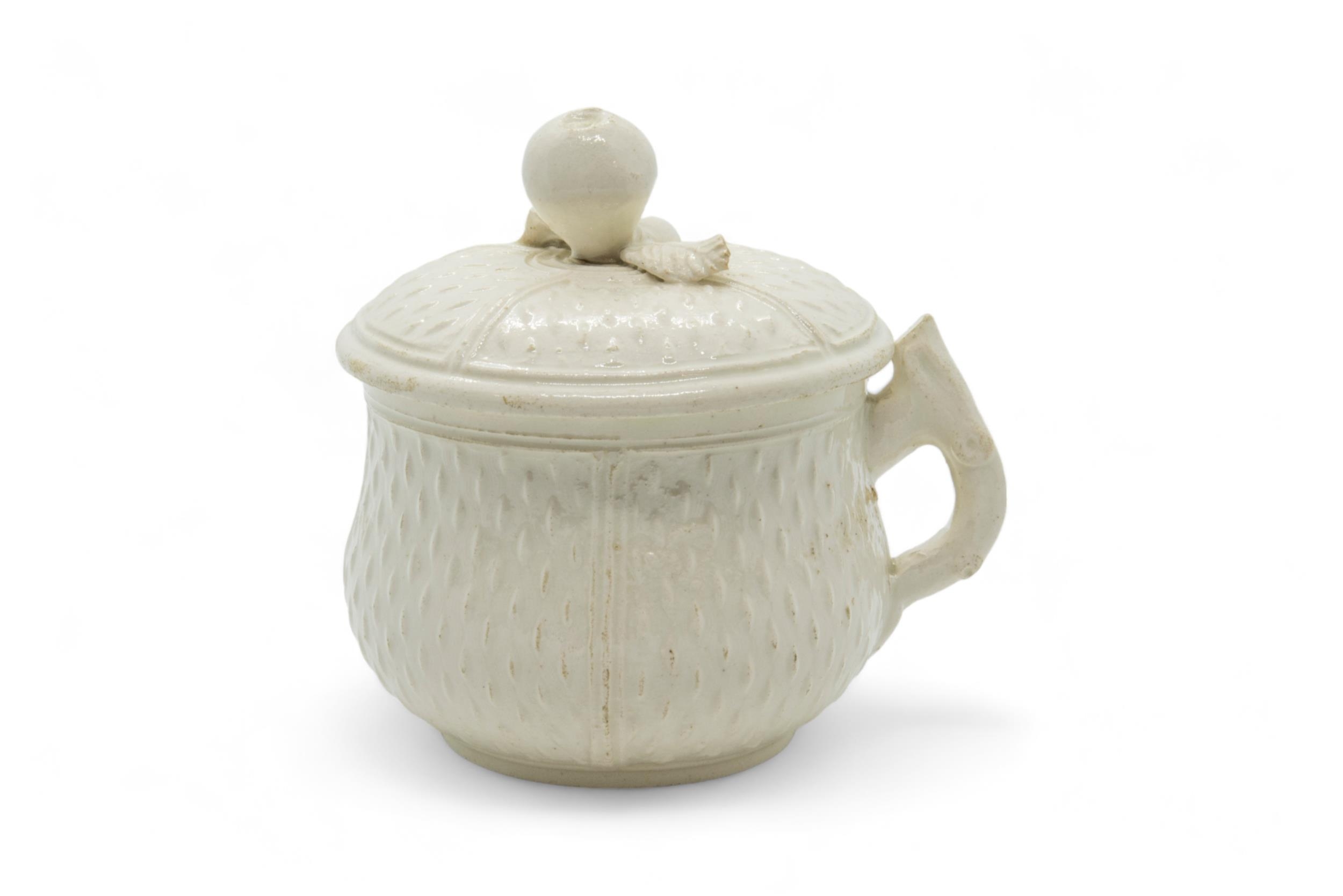 A SALTGLAZED CUSTARD CUP AND COVER Mid 18th Century, 8cms high. - Image 3 of 4
