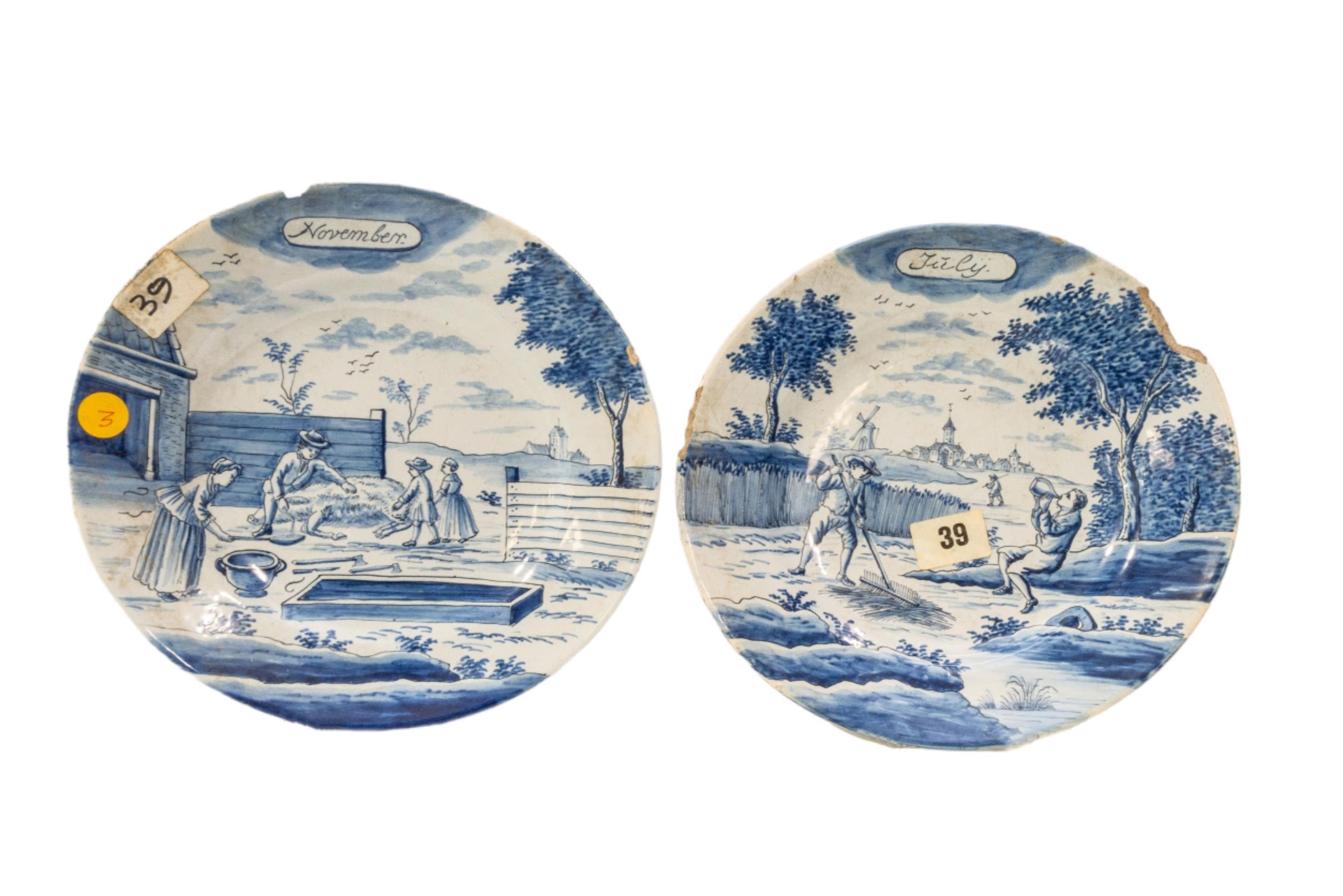 A MIXED GROUP OF DELFT WARES, PREDOMINANTLY 19TH CENTURY, the lot includes a heart shaped tulip - Image 3 of 6
