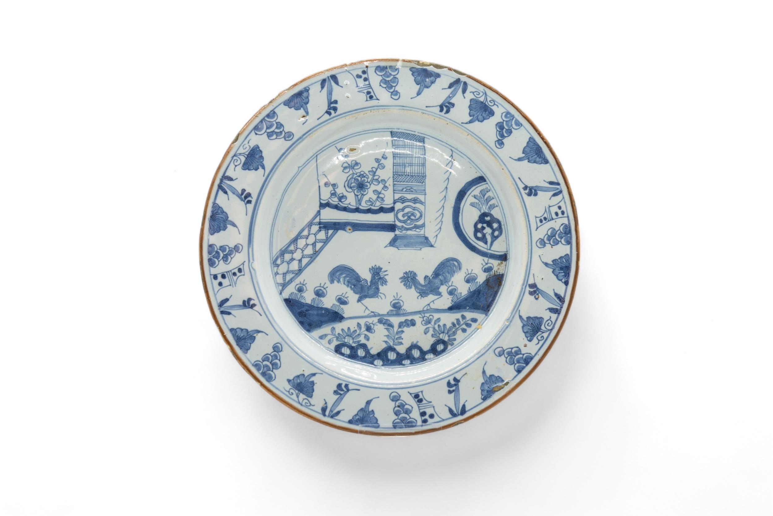 TEN DELFT PLATES 18th Century, including two with bianco sopro bianco decoration and one with a - Image 10 of 10