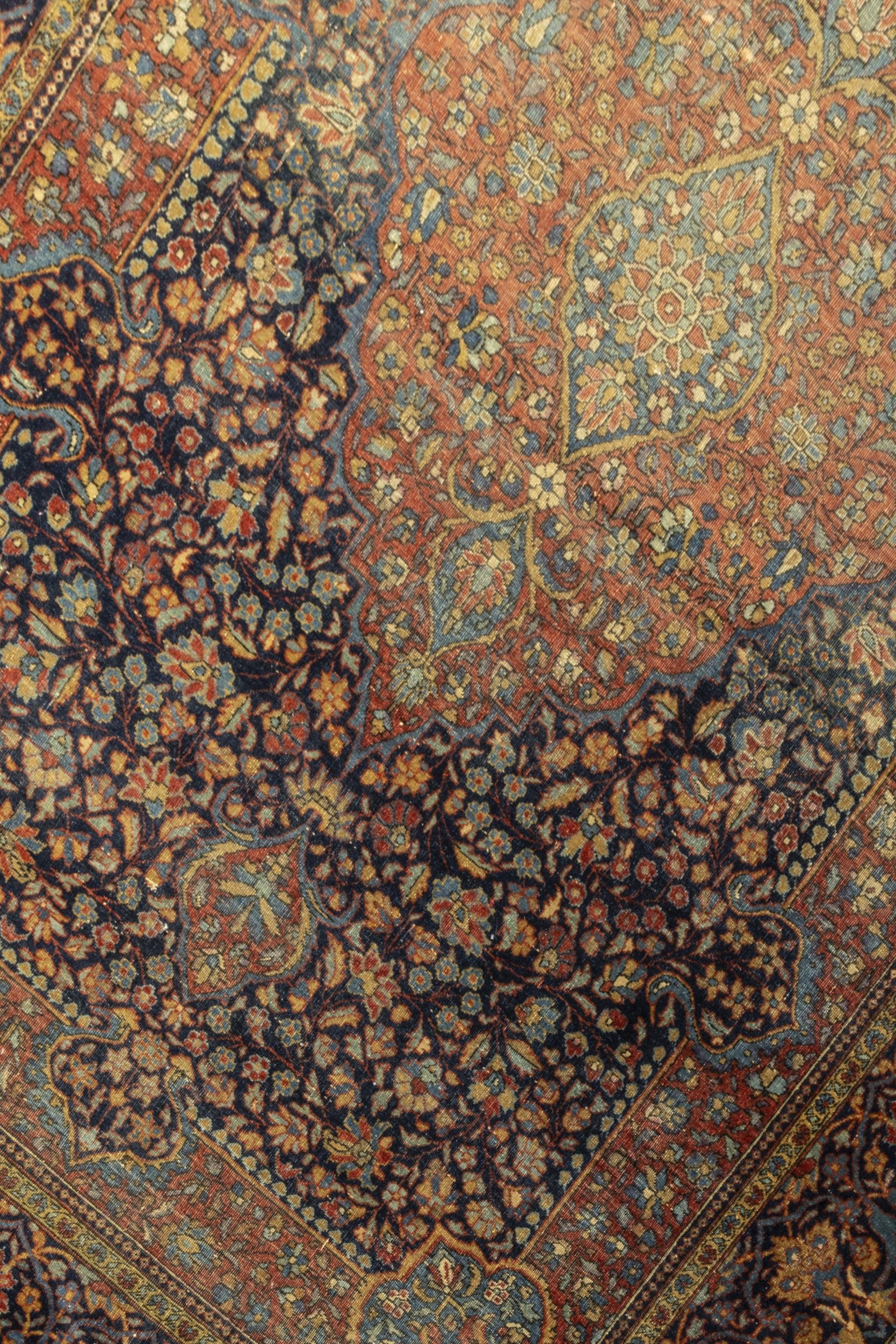 A VERY FINE HAND KNOTTED WOOL TABRIZ RUG, LATE 19TH/EARLY 20TH CENTURY, fair condition  195 x 130 cm - Image 3 of 3