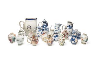 A GROUP OF CHINESE EXPORT PORCELAIN JUGS AND TEA CADDIES QING DYNASTY, MOSTLY 18TH CENTURY (19)