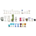 A MIXED GROUP OF GLASS WARE, PREDOMINANTLY 18TH/19TH CENTURY, the lot includes a conch form vase,