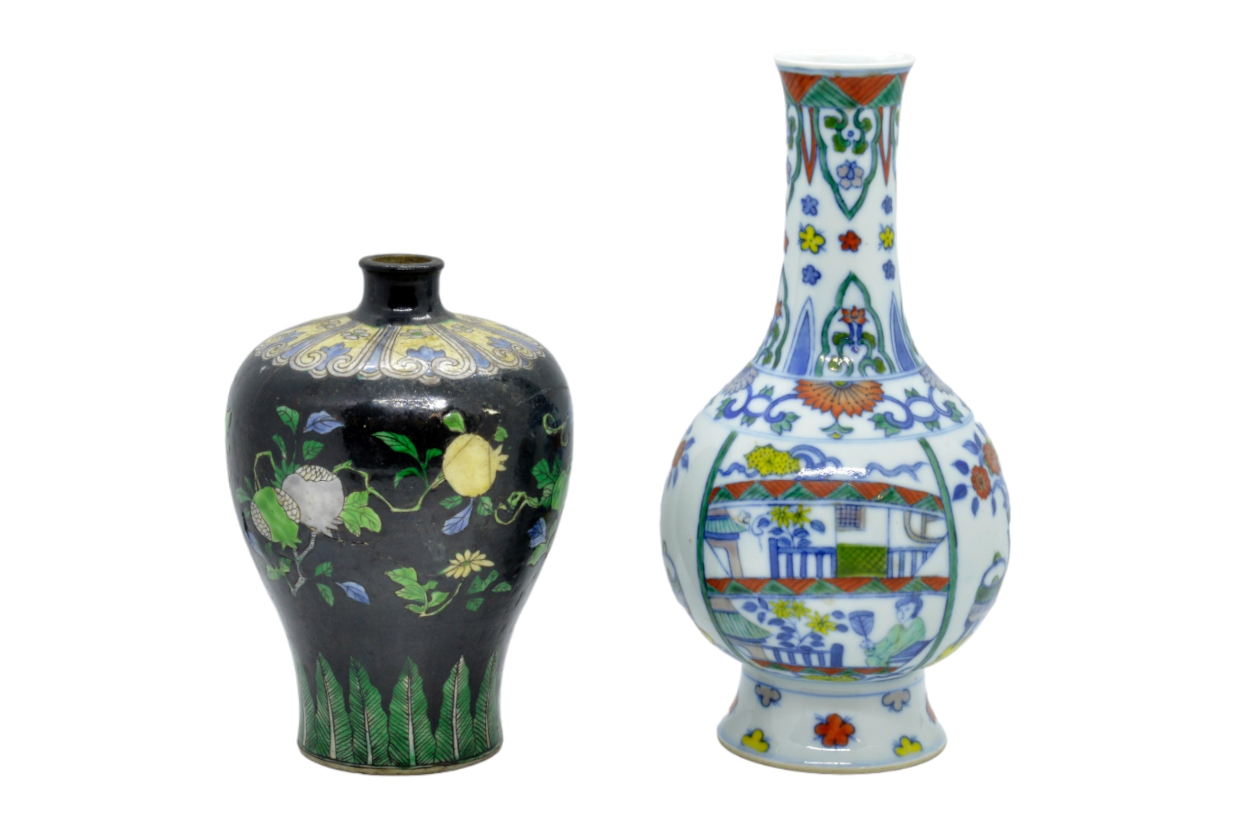 A GROUP OF FIVE CHINESE PORCELAIN VASES 19TH / 20TH CENTURY tallest, 22cm high, 15cm high - Image 2 of 3