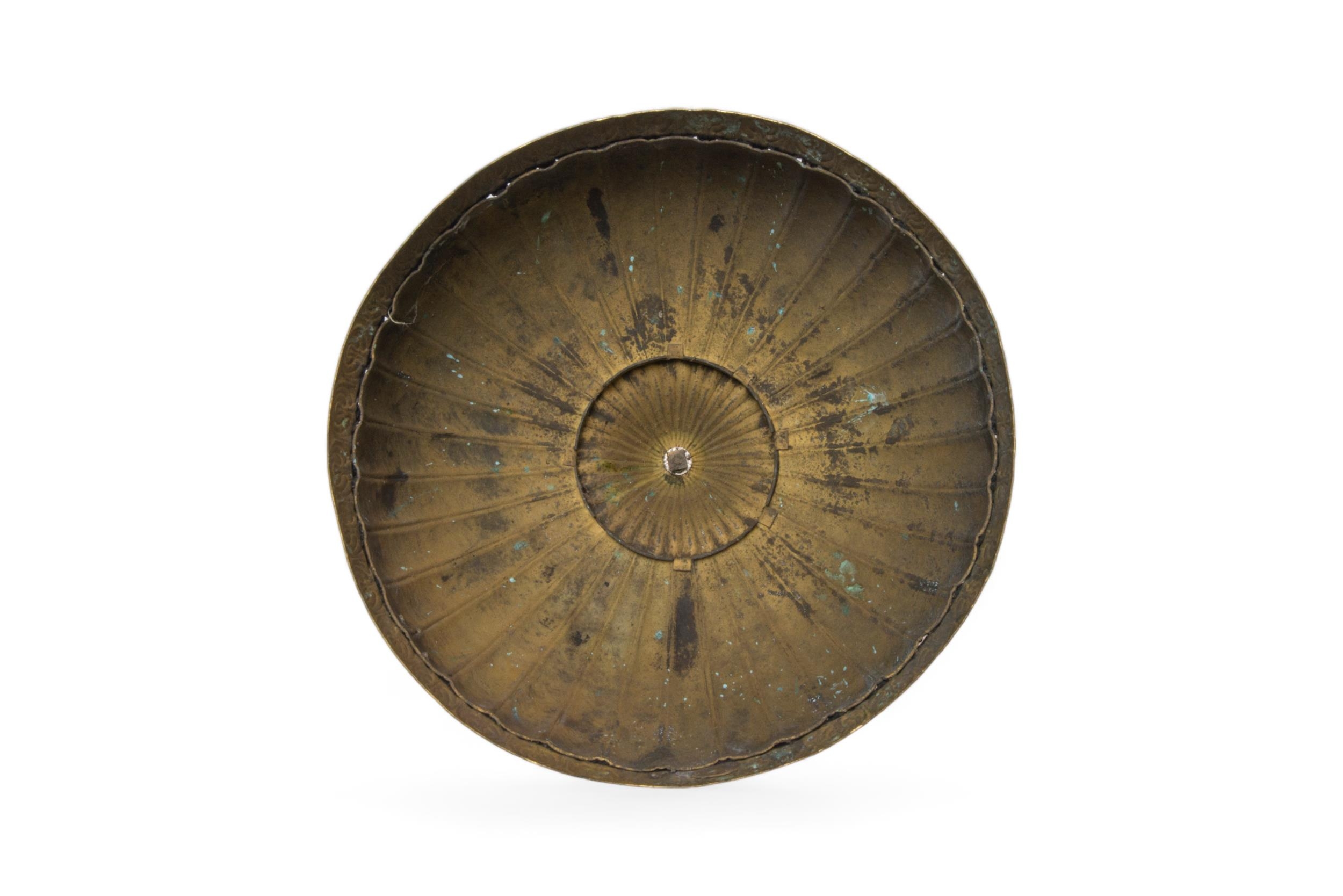 A BRASS MUGHAL STYLE DOME, POSSIBLY A BED CANOPY, 20TH CENTURY. 47cms high - Image 2 of 2